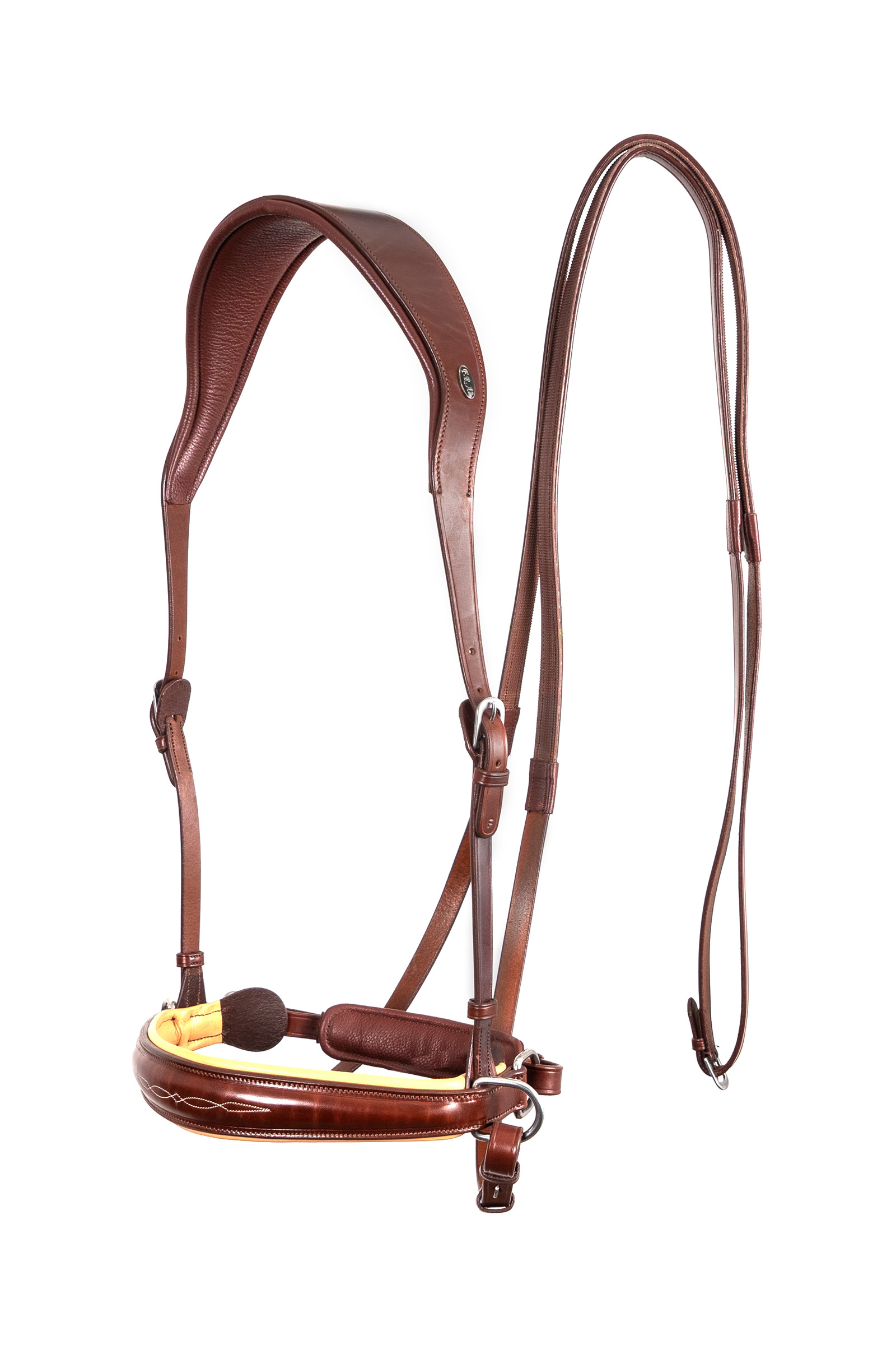 Dark Brown F.R.A. Freedom Riding Articles Alizée Mistral briglia senza morso con redini (Sistema 3)