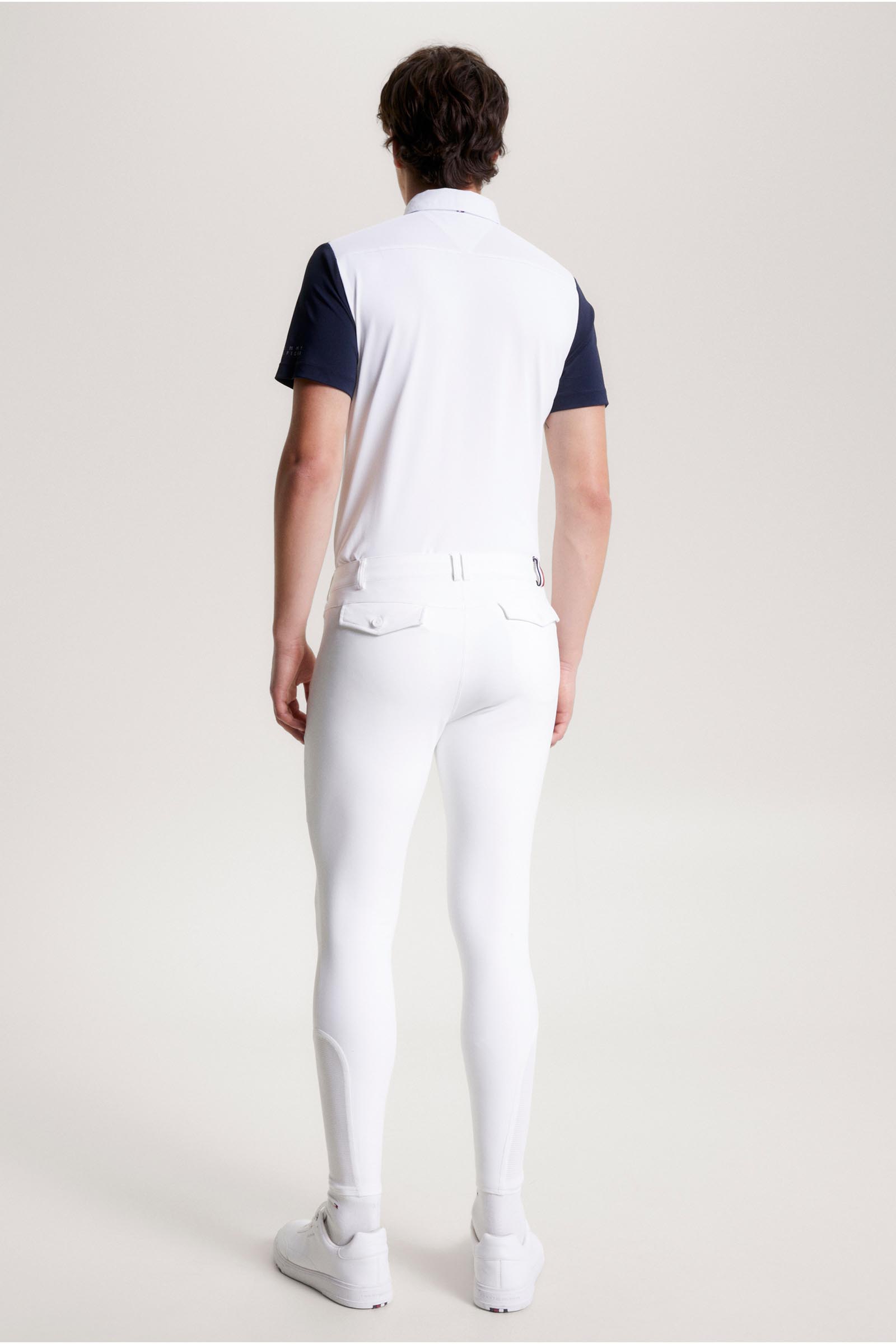 Optic White Tommy Hilfiger Equestrian Pro pantaloni da equitazione da uomo con grip al ginocchio