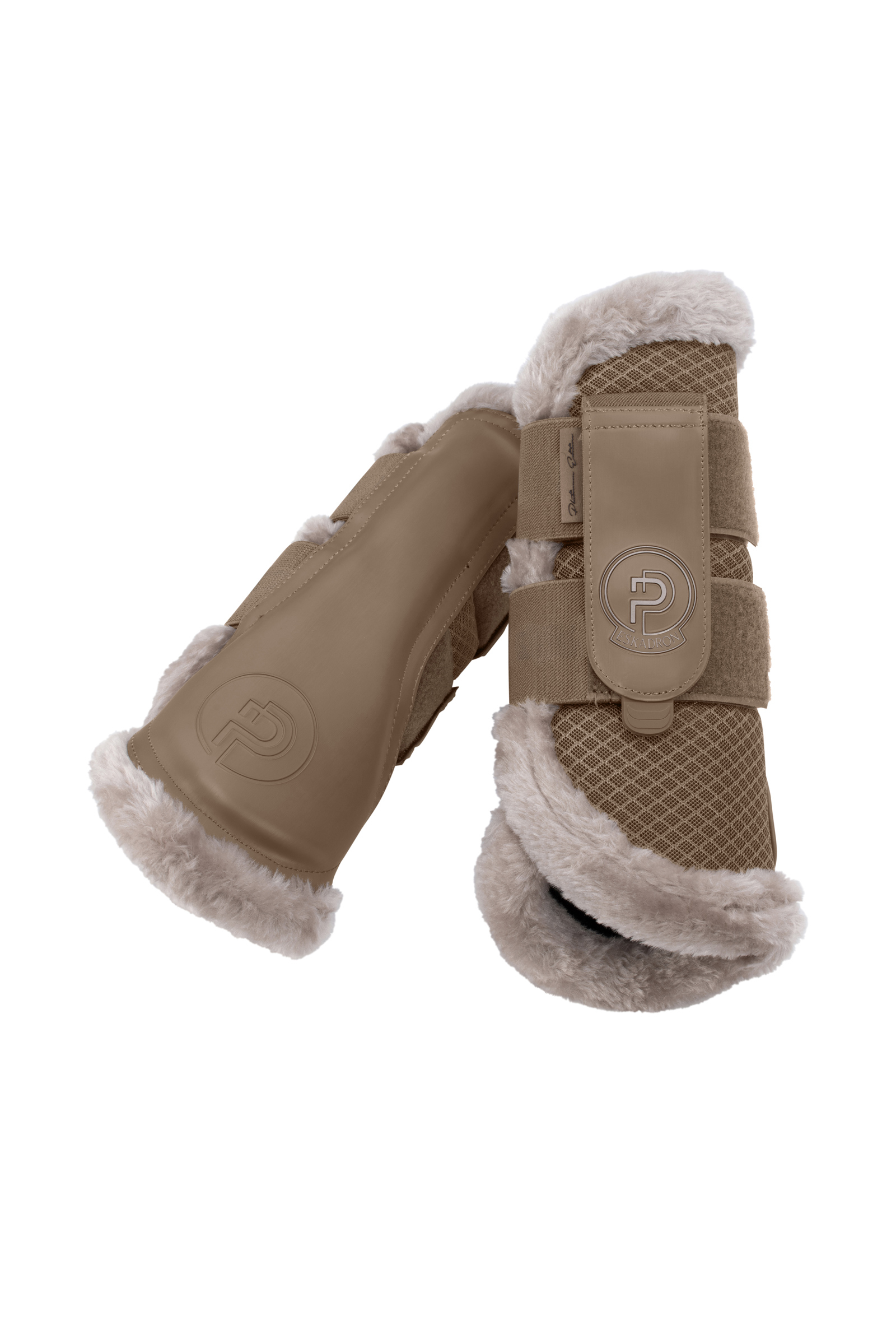 Smoky Taupe Eskadron Platinum 25 Mesh Stivaletti Tendini in Pelliccia Sintetica