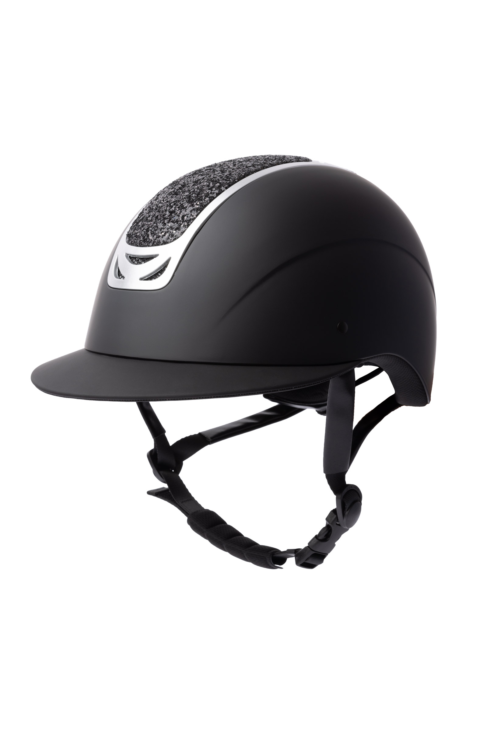 Black/ Black Horze Arix II Casco da equitazione con ornamento in cristallo