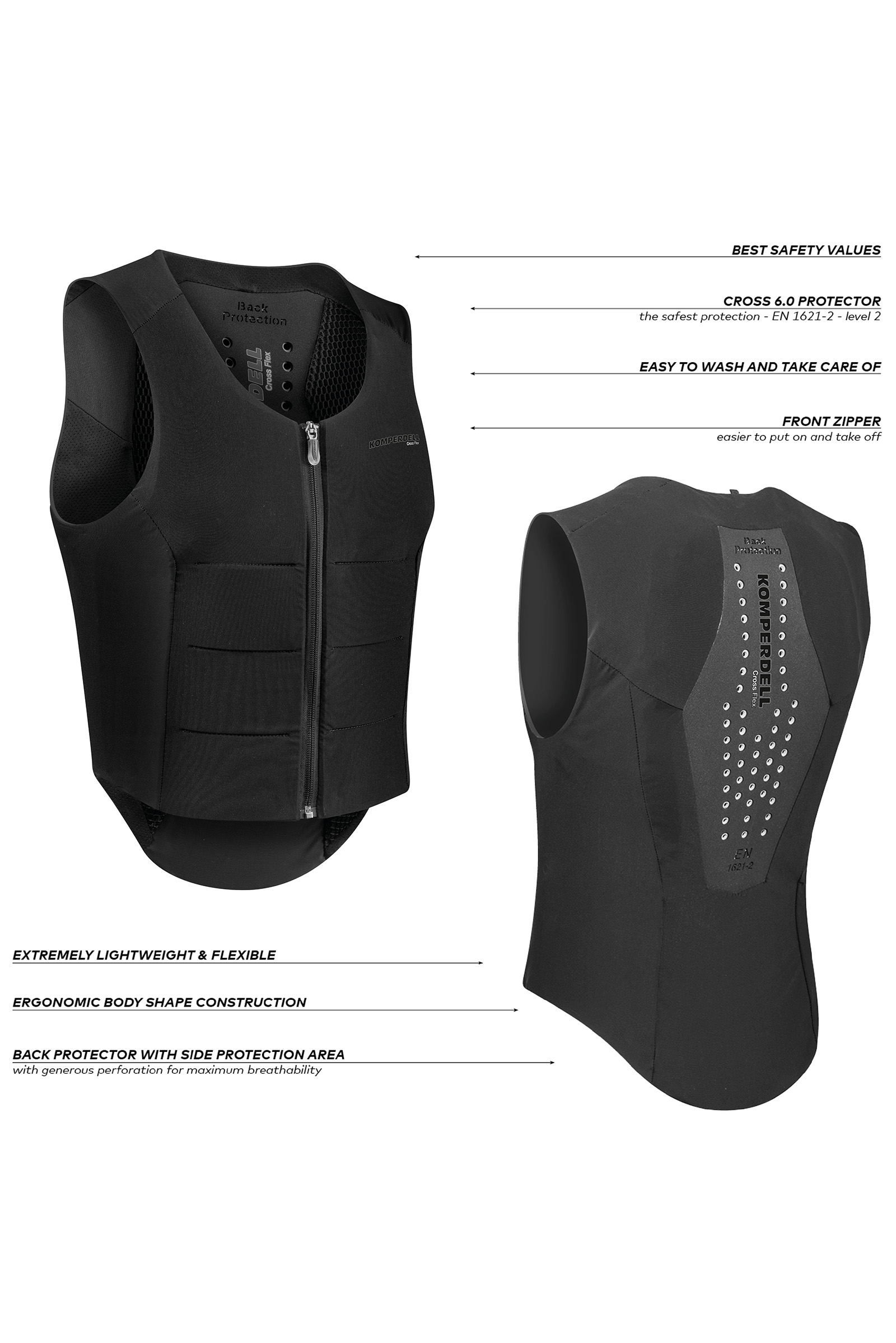 Komperdell FlexFit gilet balistico con paraschiena, vestibilit&agrave; regolare