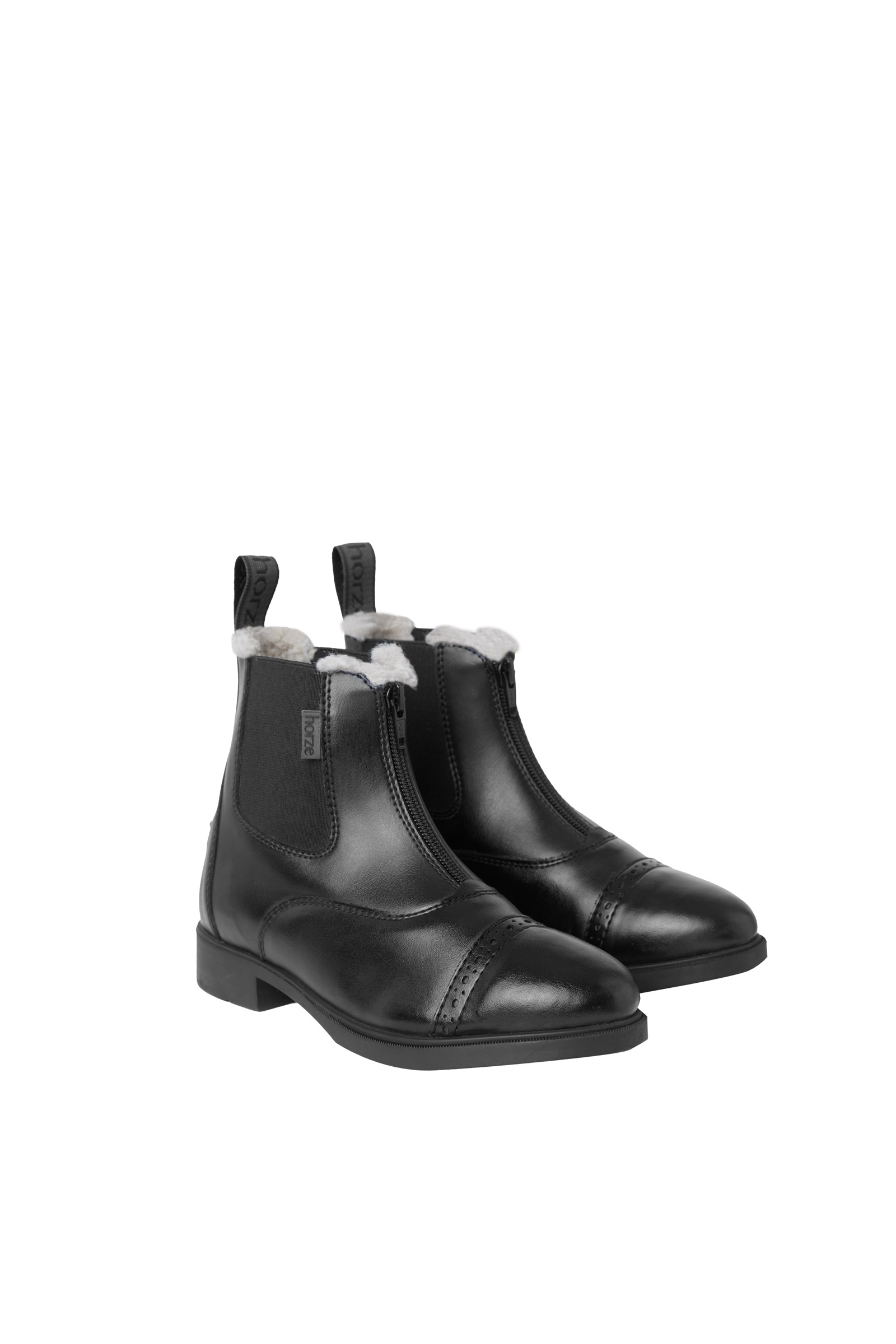 Horze Wexford Stivaletti invernali Jodhpur con zip frontale e pelliccia ecologica per bambini