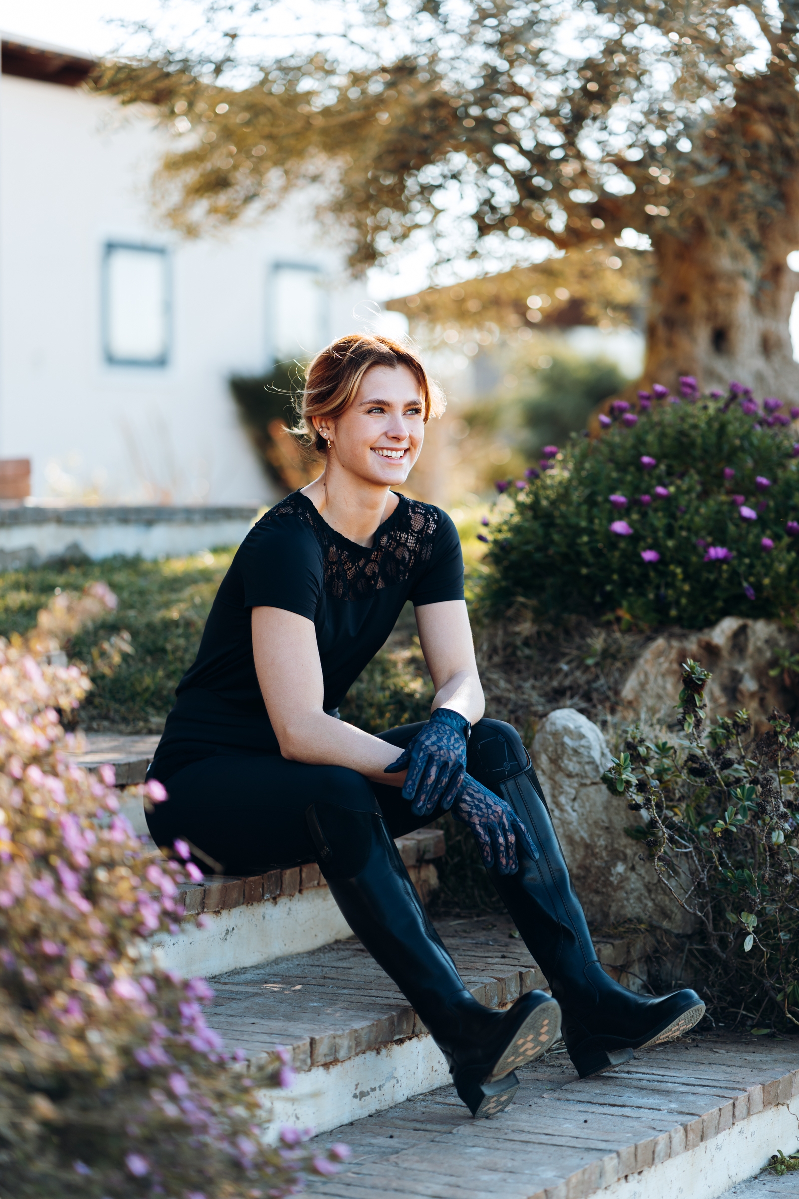 B Vertigo Guanti da equitazione in pizzo da donna