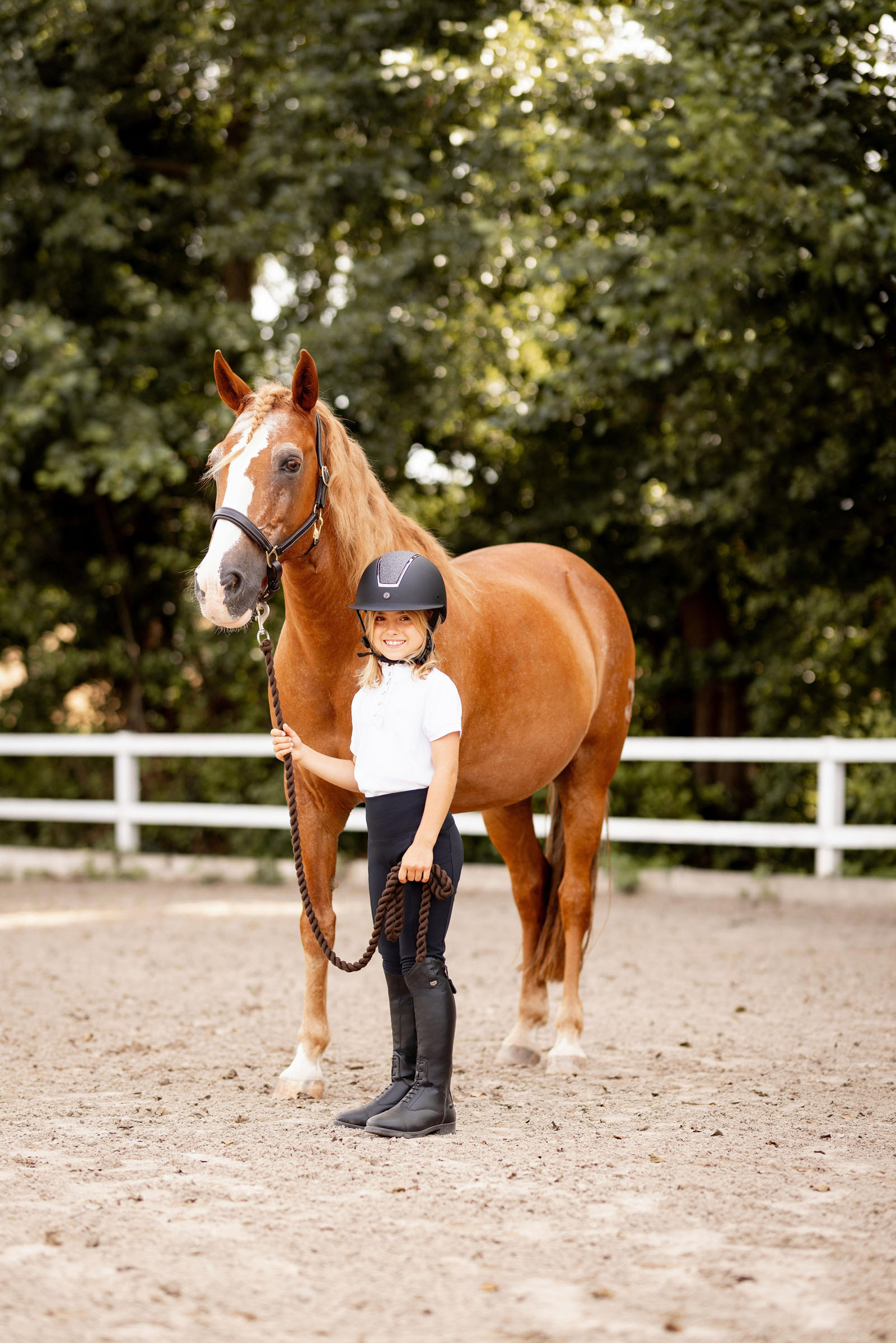 Horze Christel Camicia da spettacolo a maniche corte con volant da bambino