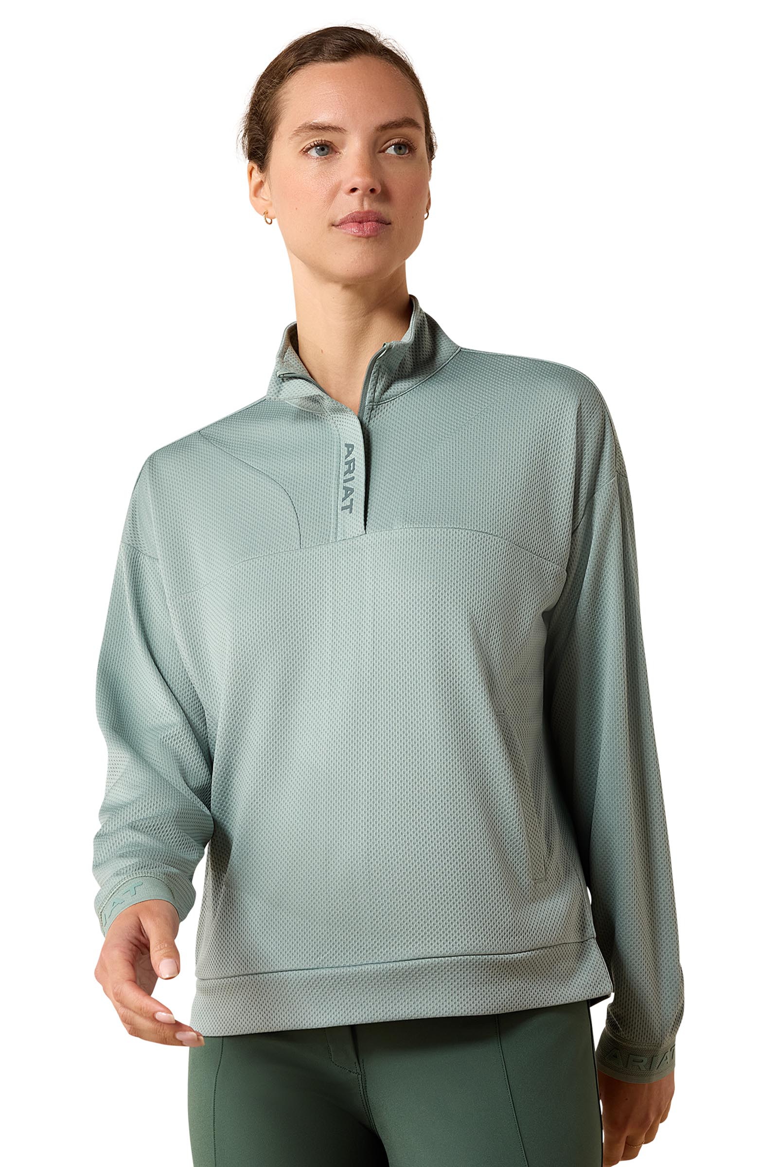 Chinois Green Ariat Breathe felpa da donna con 1/2 zip