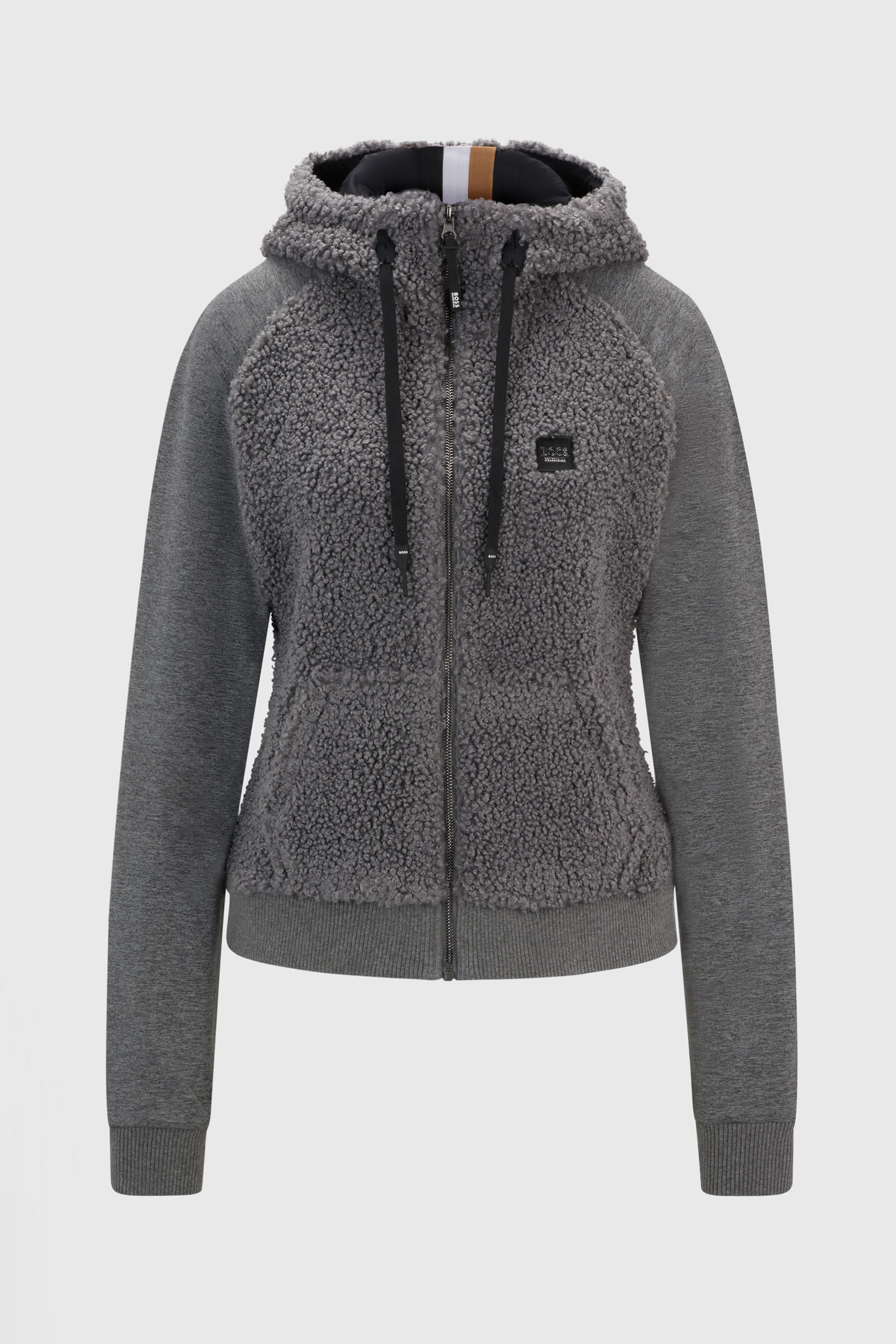 Felpa con cappuccio Boss Riva Teddy Hybrid Zip