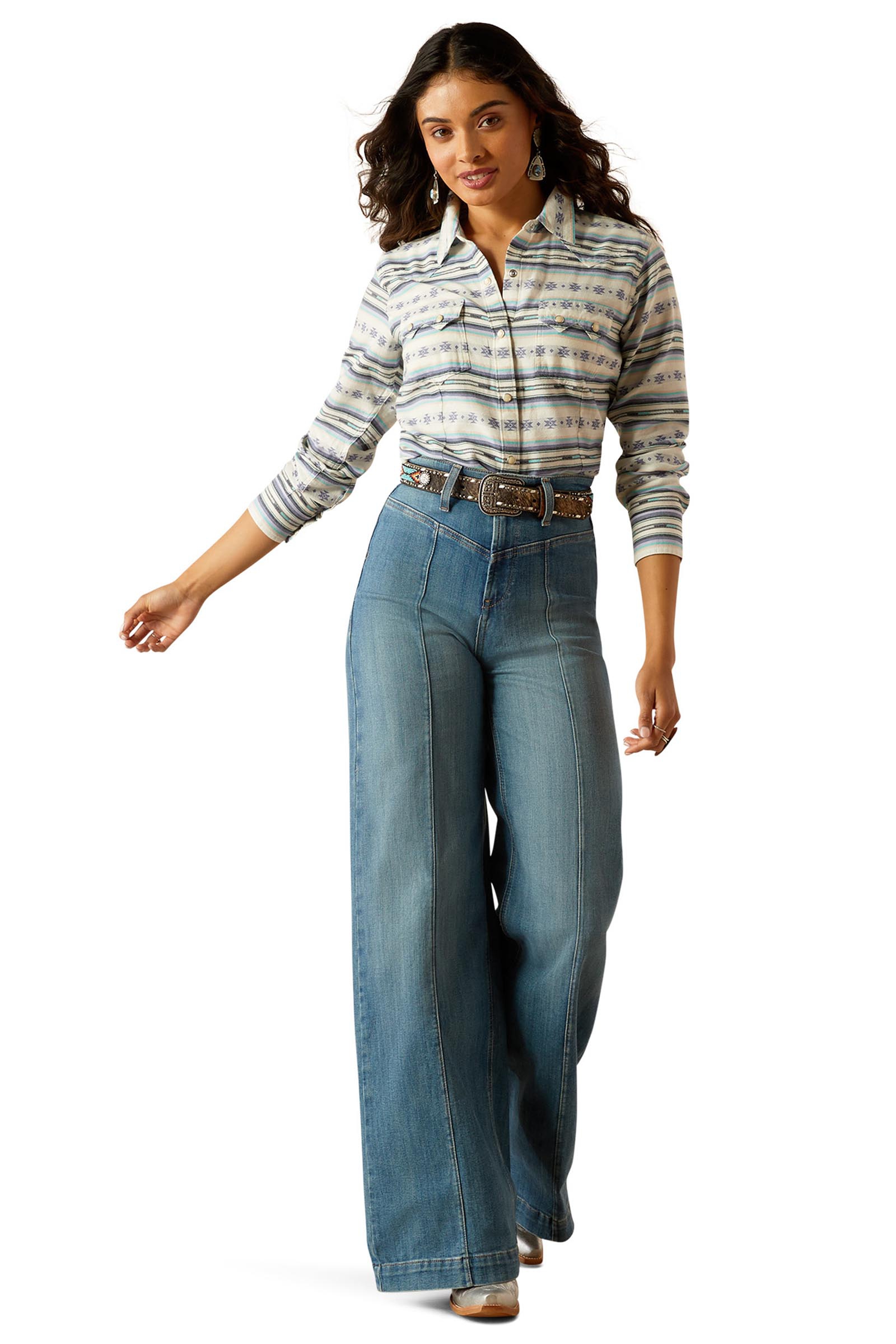 Ariat Seaside Serape camicia da donna con bottoni a pressione