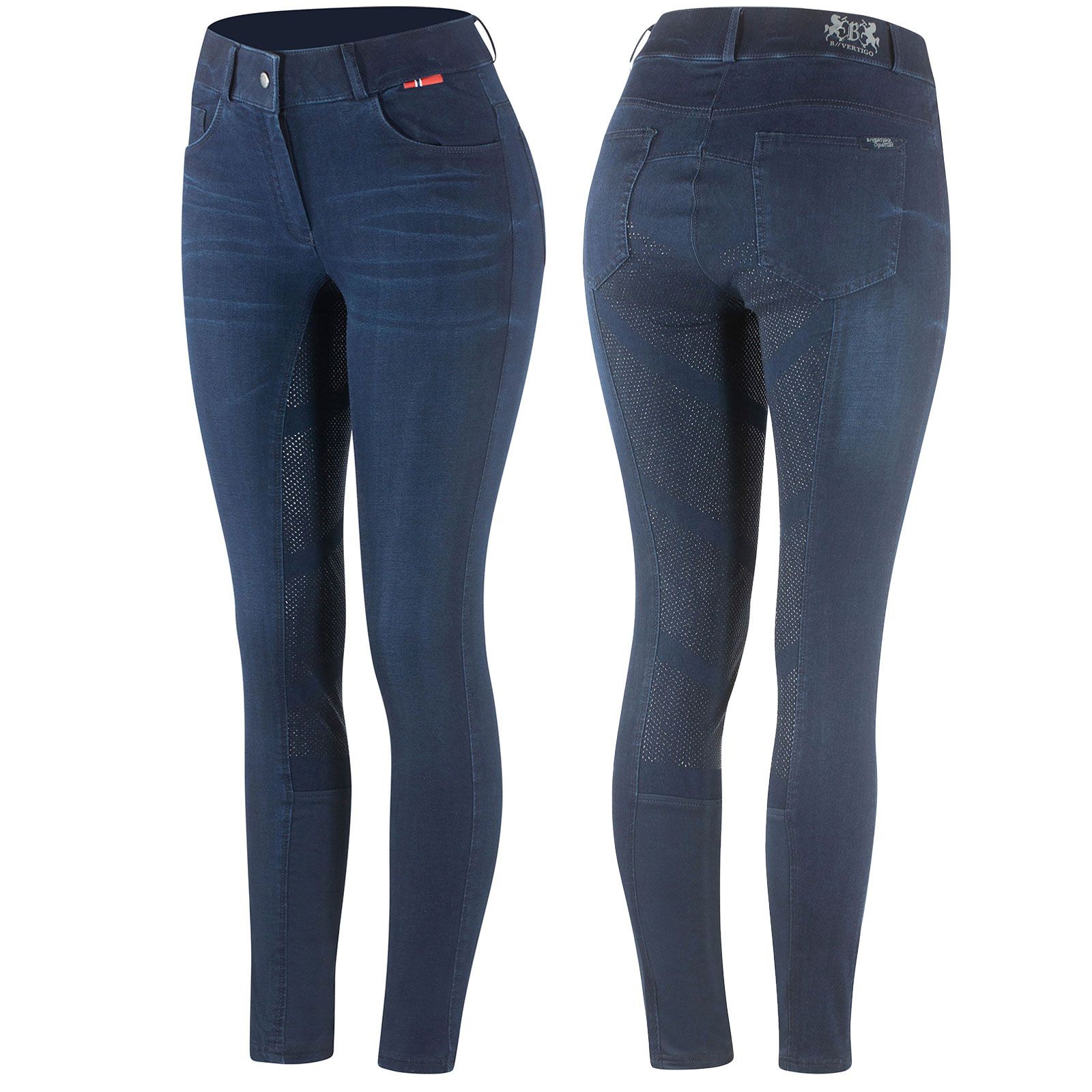 B Vertigo Elle Pantaloni da equitazione in denim da donna con full seat in silicone