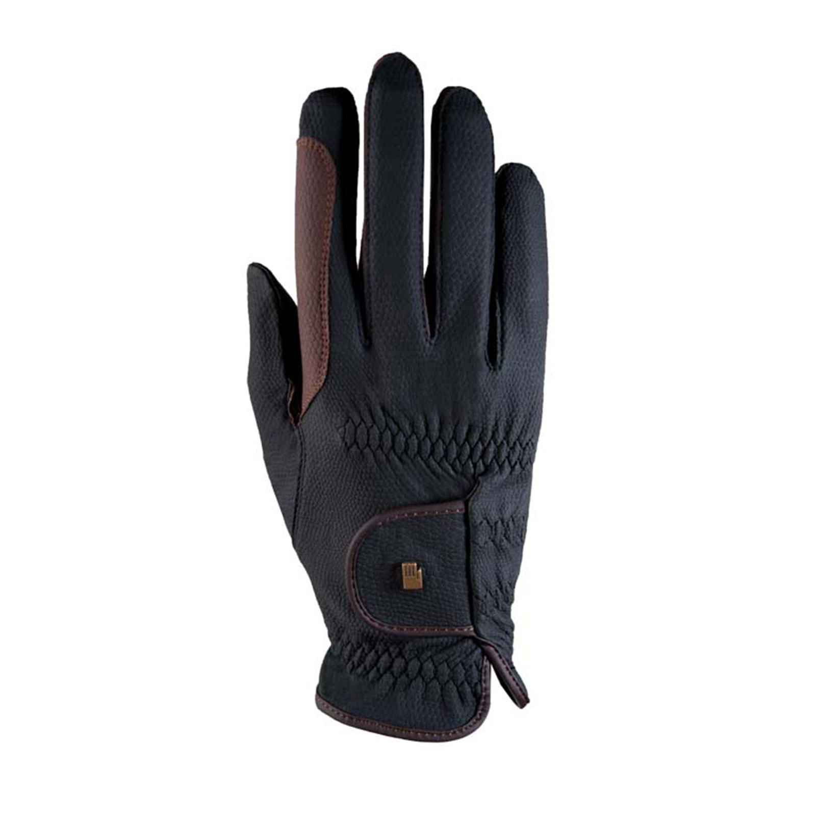Black/Dark Brown Roeckl Malta Grip guanti da equitazione bicolore