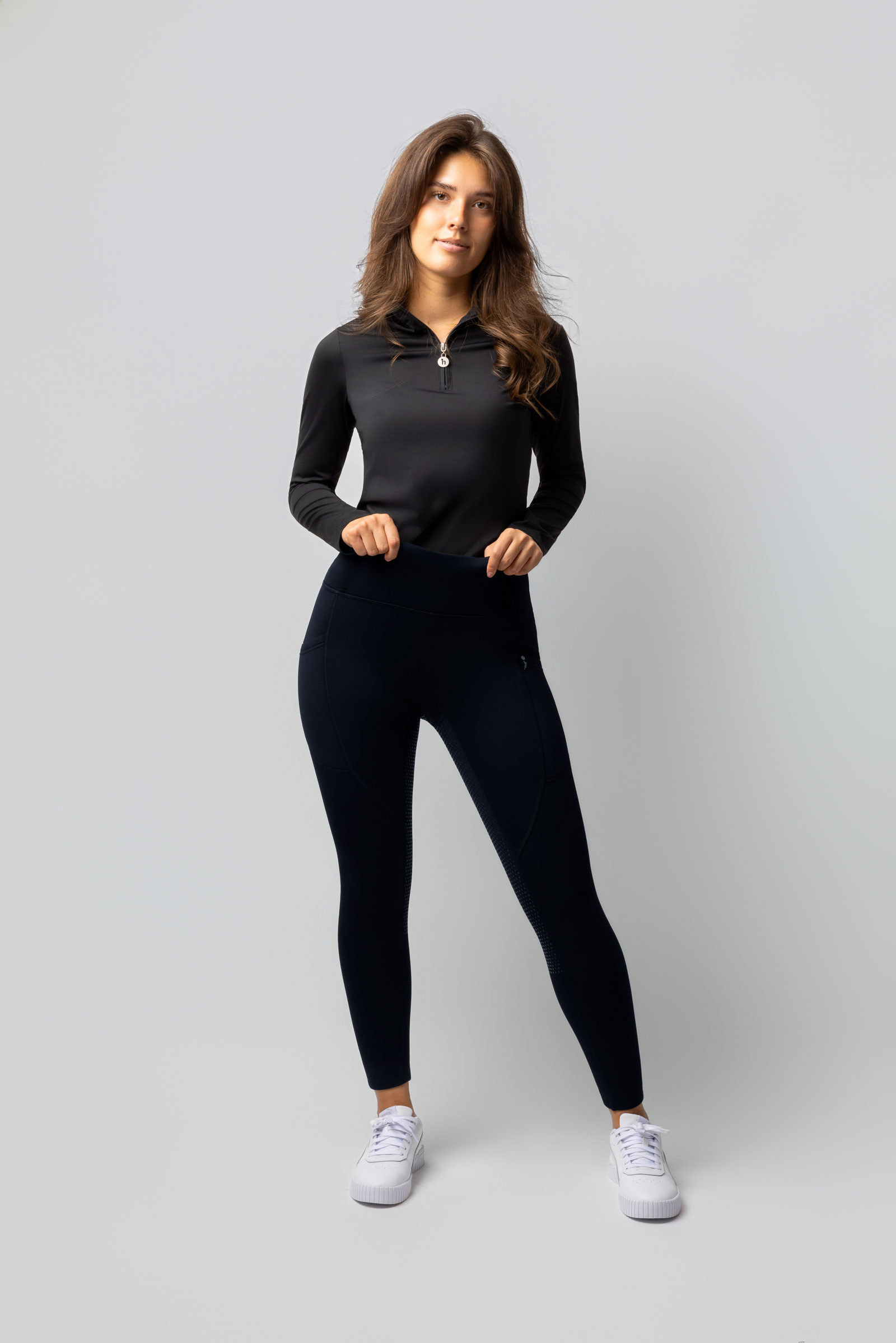 Horze Greta leggins da equitazione termici con full seat per donna