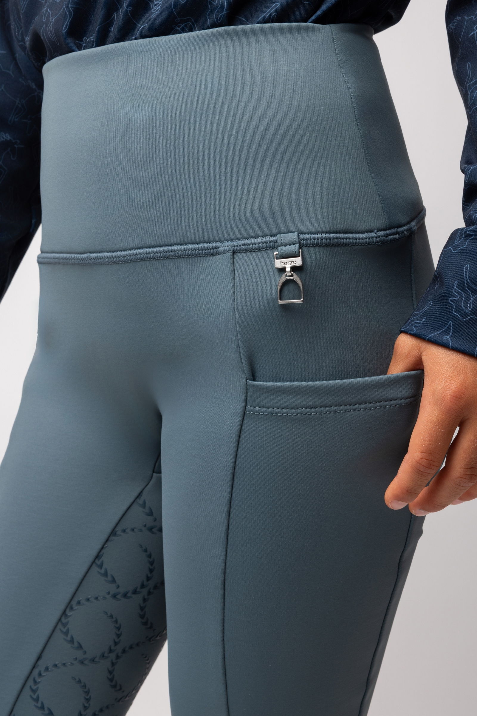 Horze Gillian Leggings da equitazione termici con grip totale per bambini