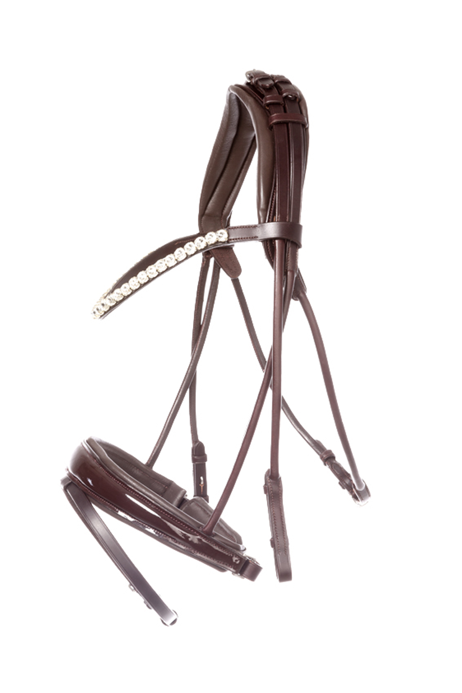 Kavalkade Florina briglia in vernice con capezzina combinata svedese cucitura tonda