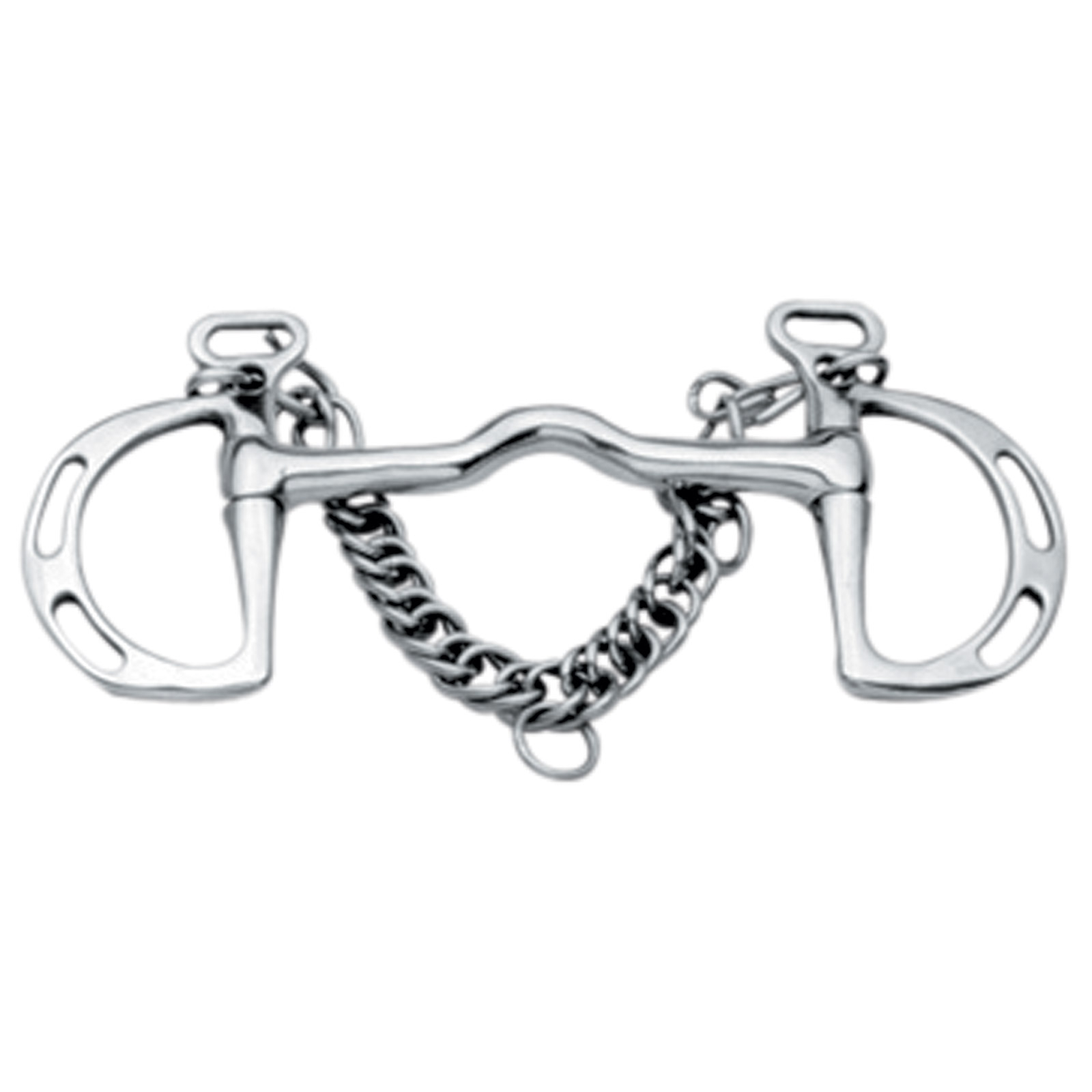 Korsteel Stainless Steel Cambridge Mouth Slotted Ring Kimblewick Bit