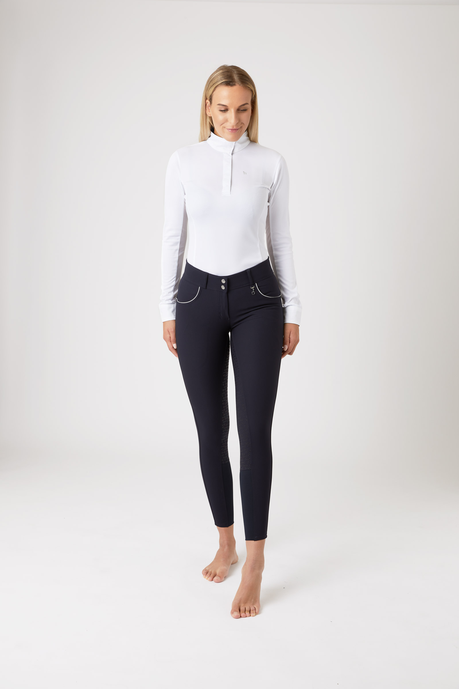 Horze Aubrey Pantaloni da equitazione a vita alta con full seat in silicone da donna