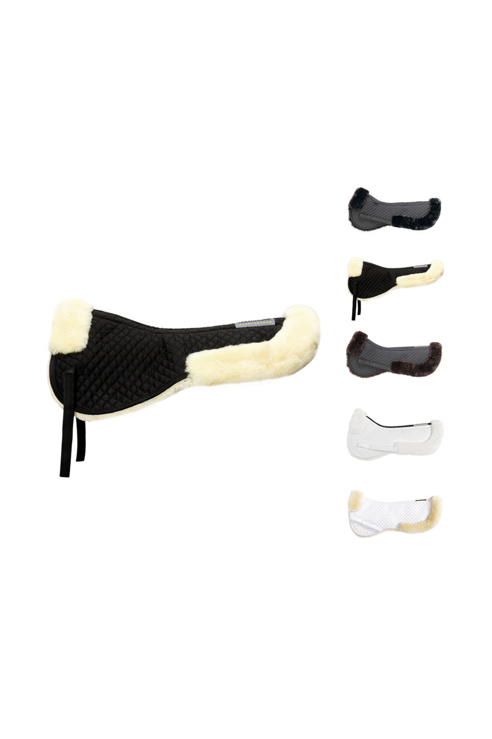 White/Natural Kavalkade Imbottitura in lana d'agnello con falda dietro, lana d'agnello