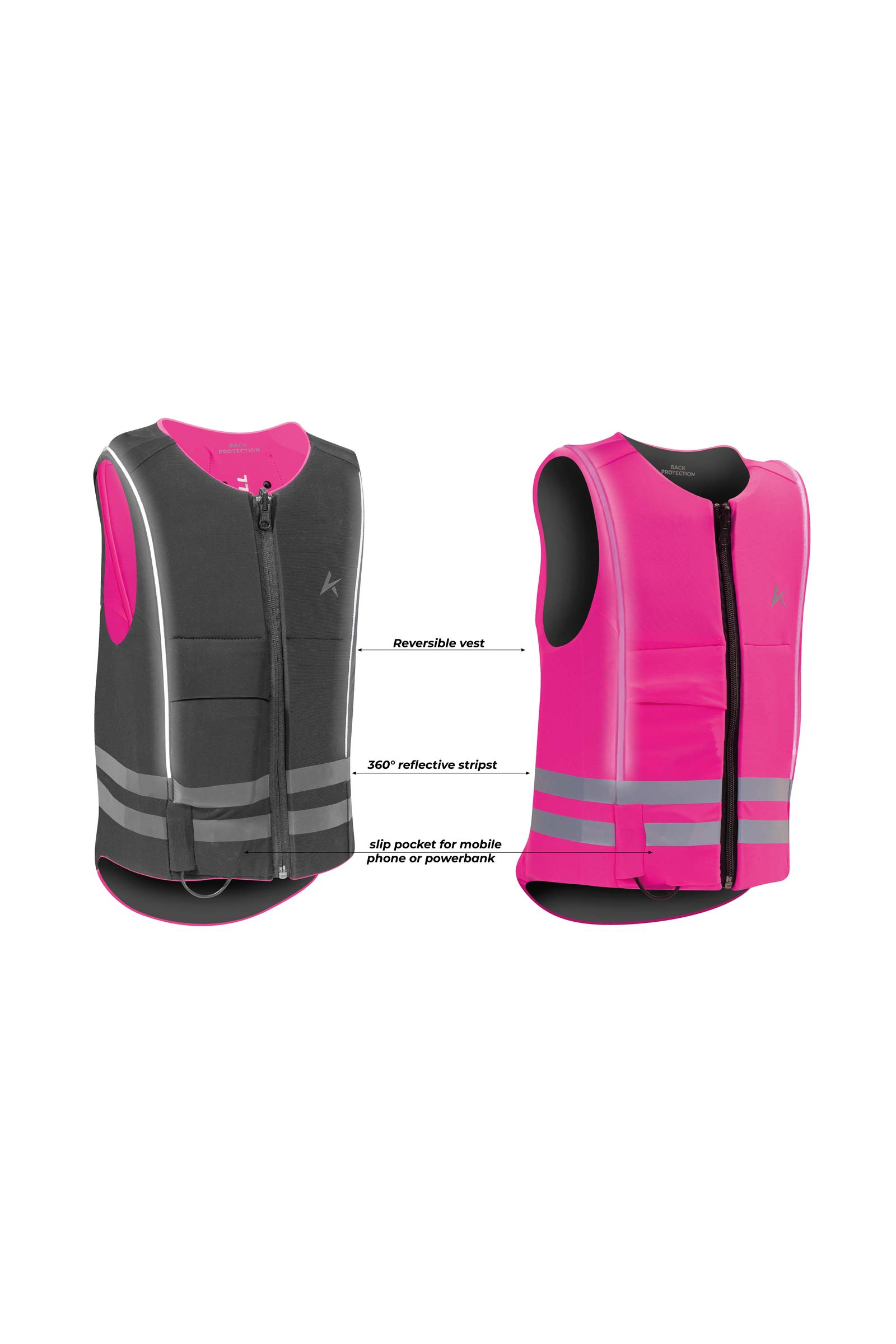 Komperdell Ballistic High Visibility Junior Paraschiena, reversibile