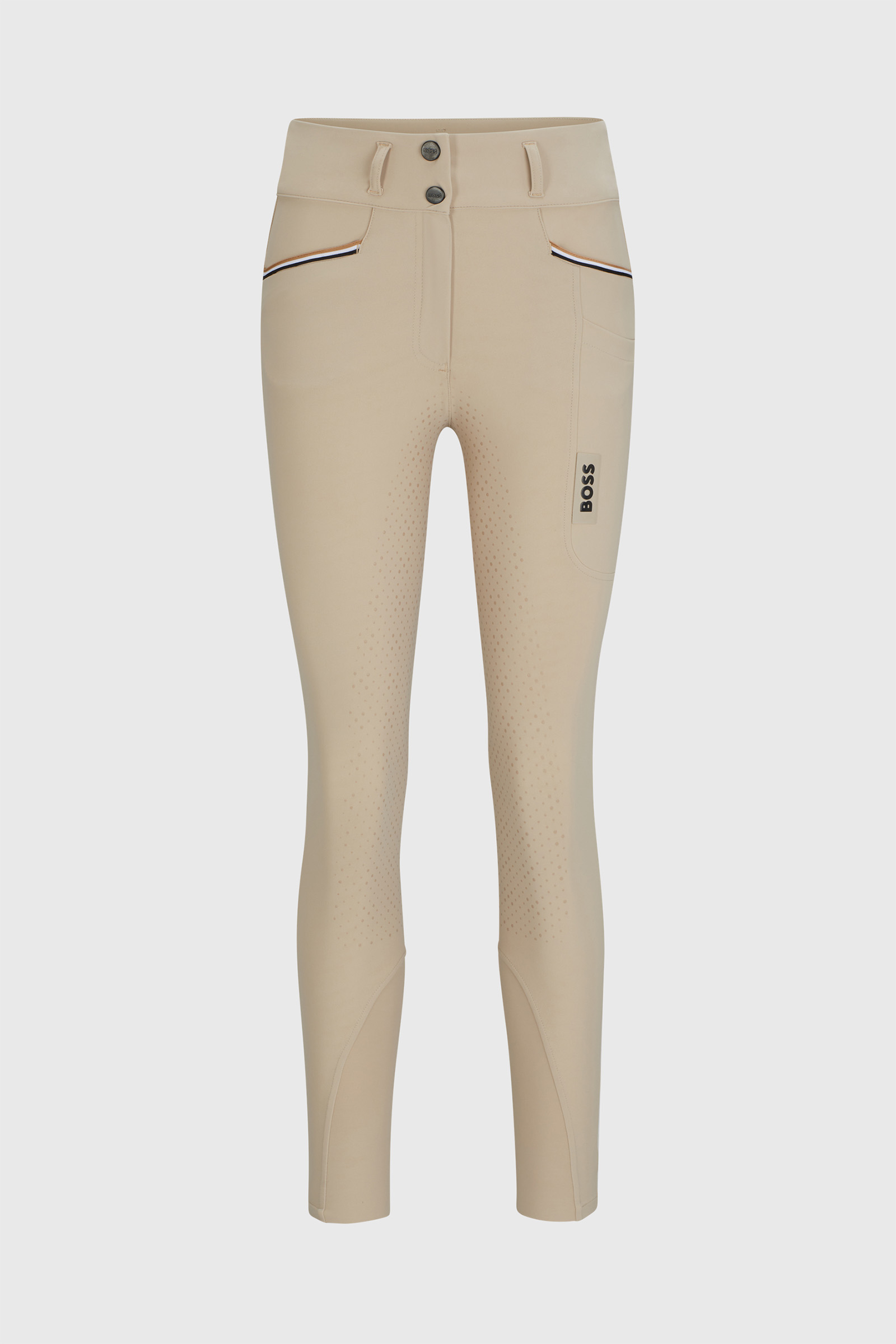 Beige Pantaloni estivi a vita alta con grip completo Boss Hailey
