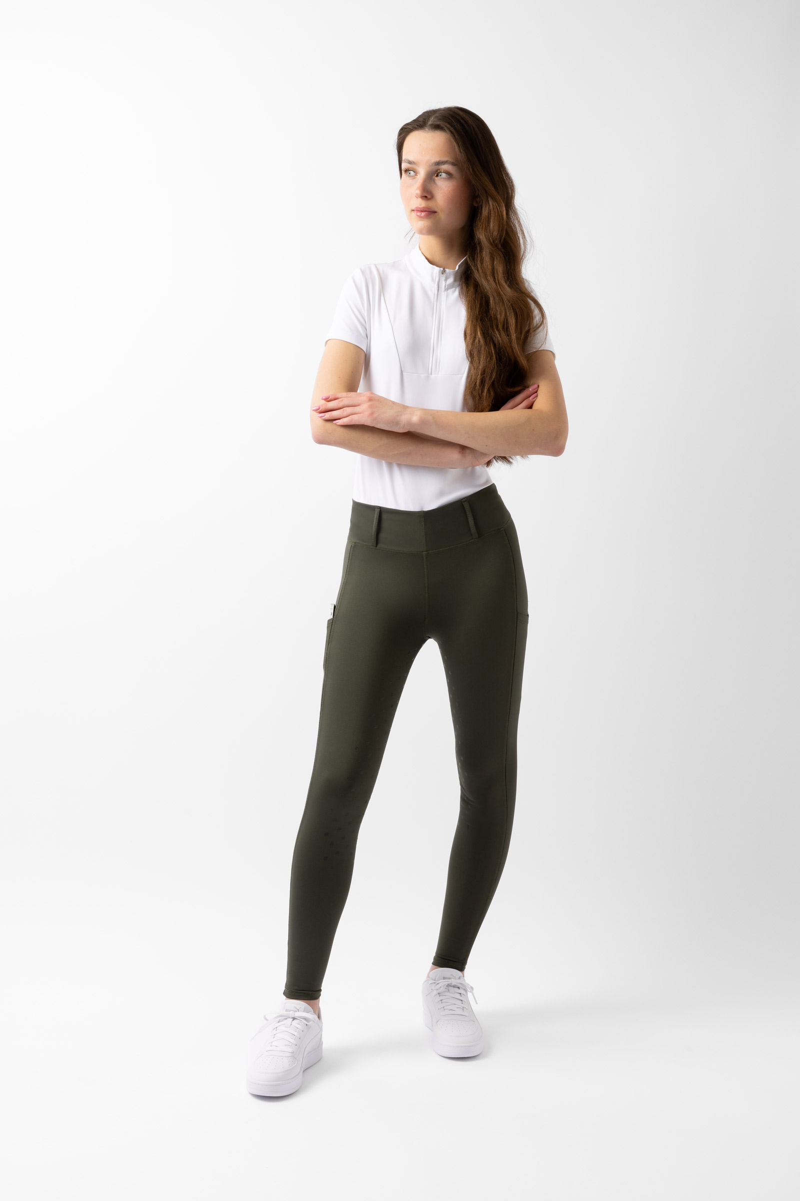 Pantaloni da equitazione a vita alta da donna Horze Young Rider Aya