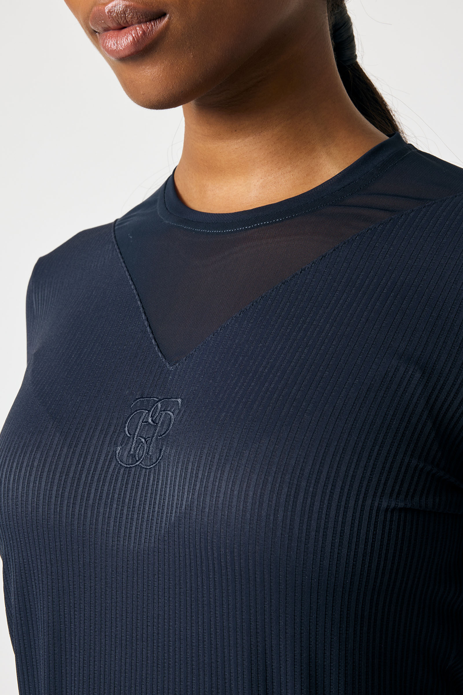 PS of Sweden Leandra L/S Maglia in Mesh a Righe