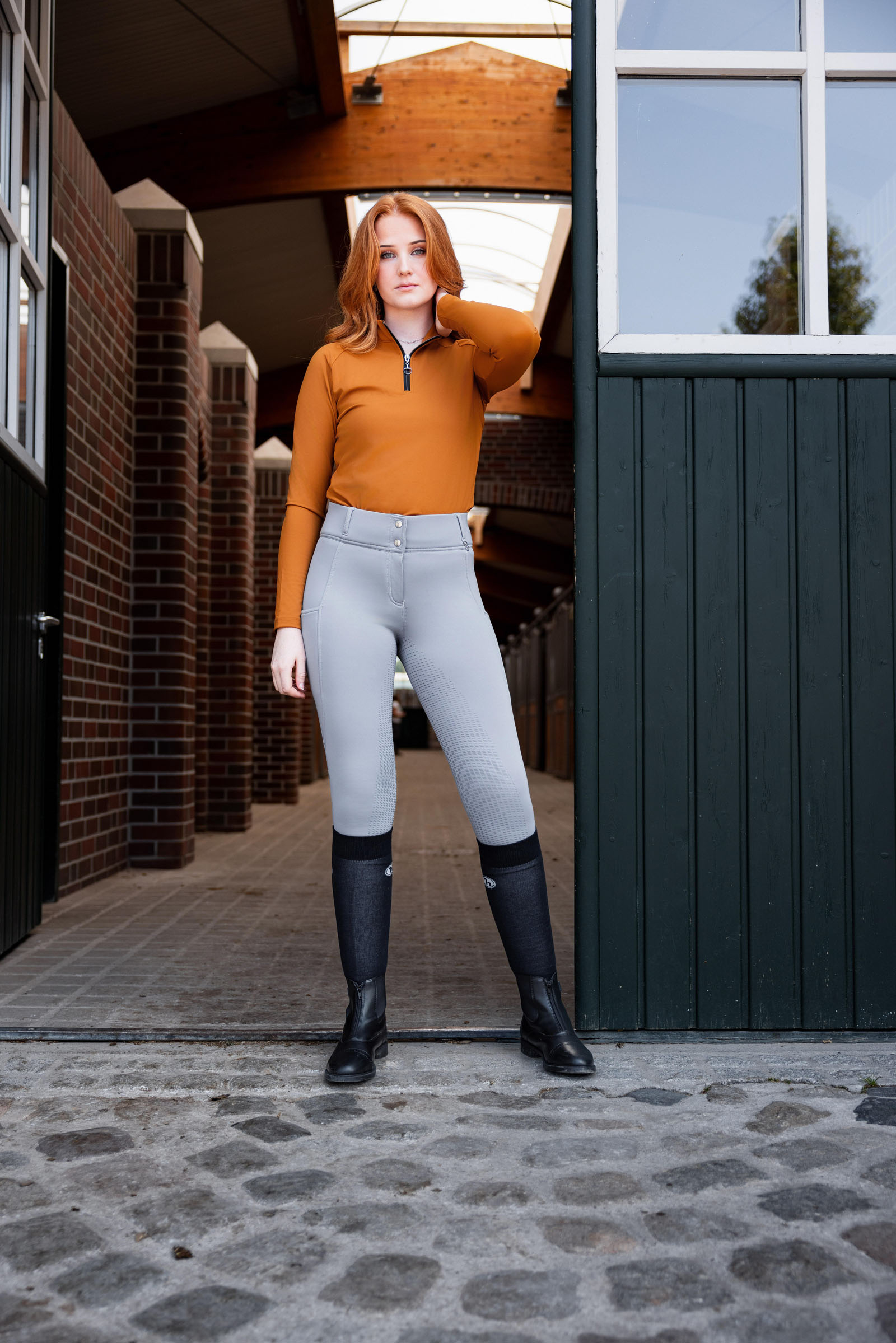 Horze Mira Pantaloni da equitazione termici con full grip per donna