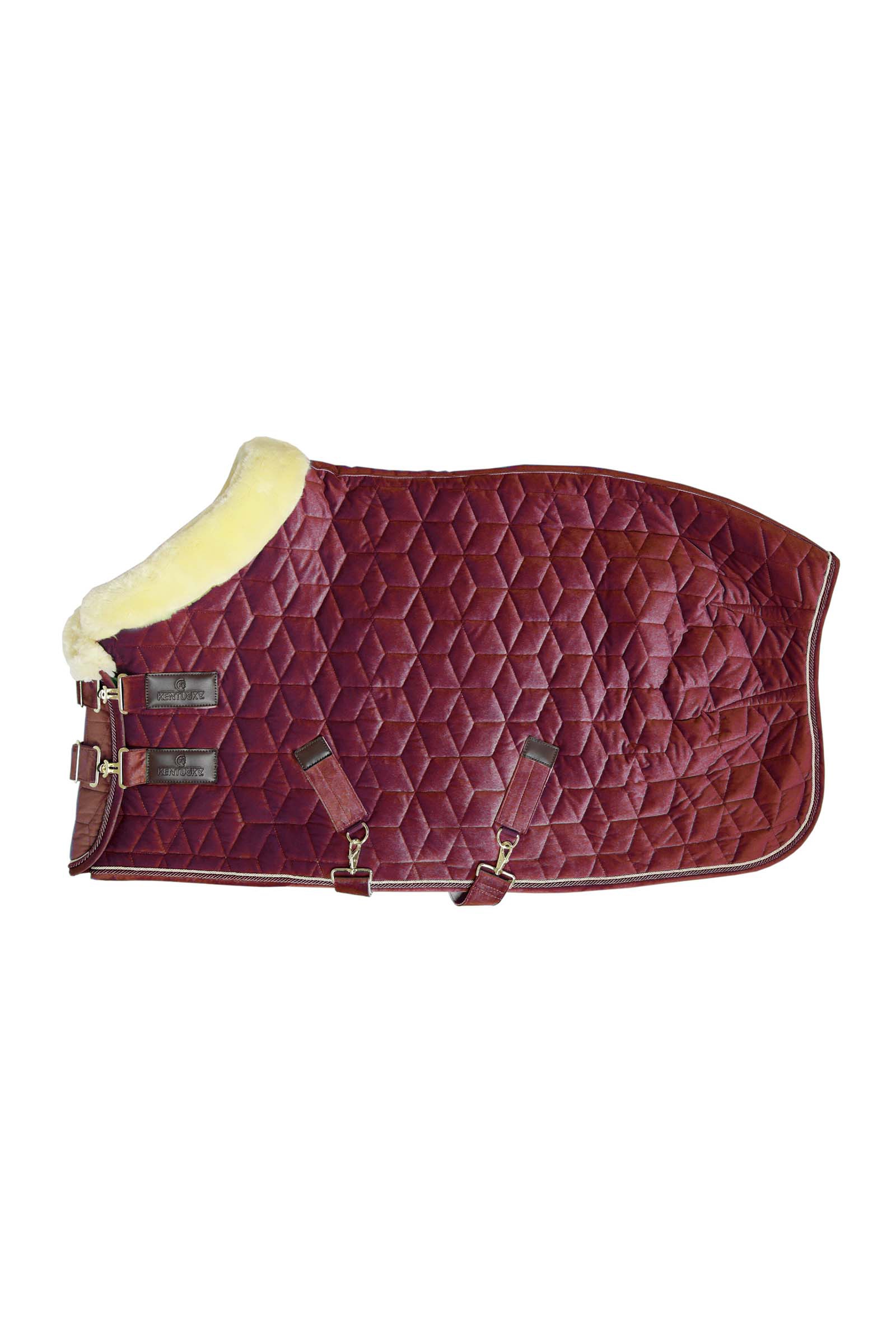 Burgundy Dark Red Kentucky Horsewear Velvet Coperta da concorso per pony, 160 gr
