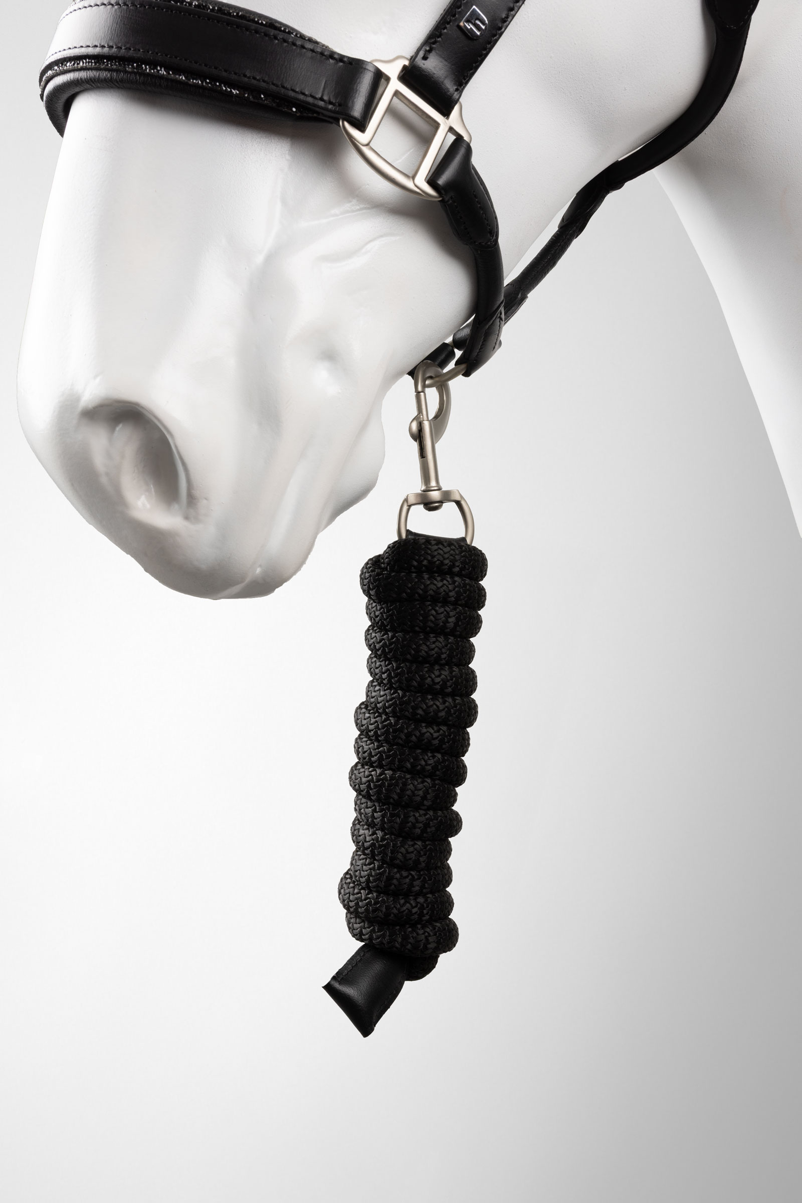 Horze Dynasty Cavezza in cuoio & longhina in corda set