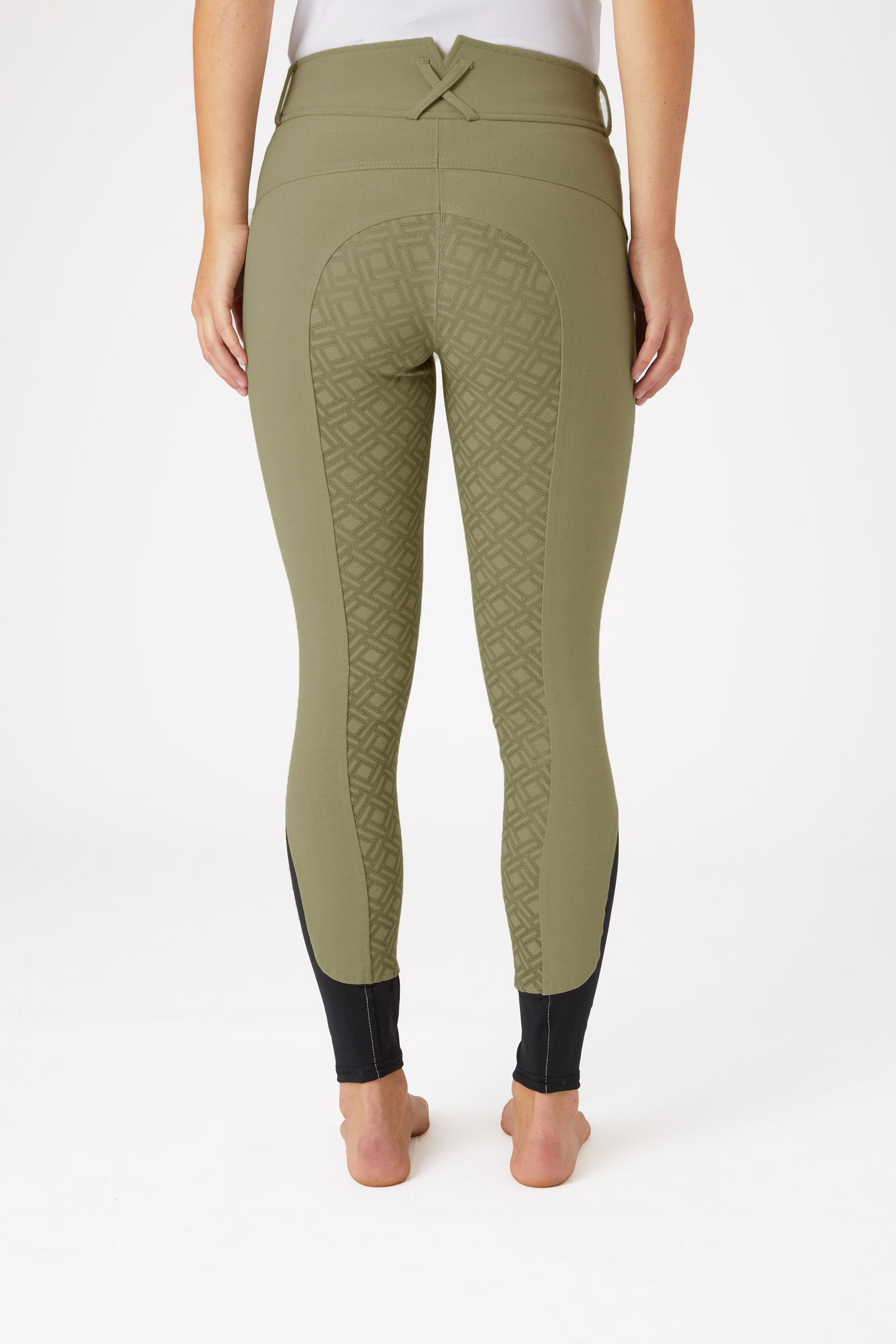 Horze Pantaloni da equitazione a vita alta con full grip in silicone, da donna