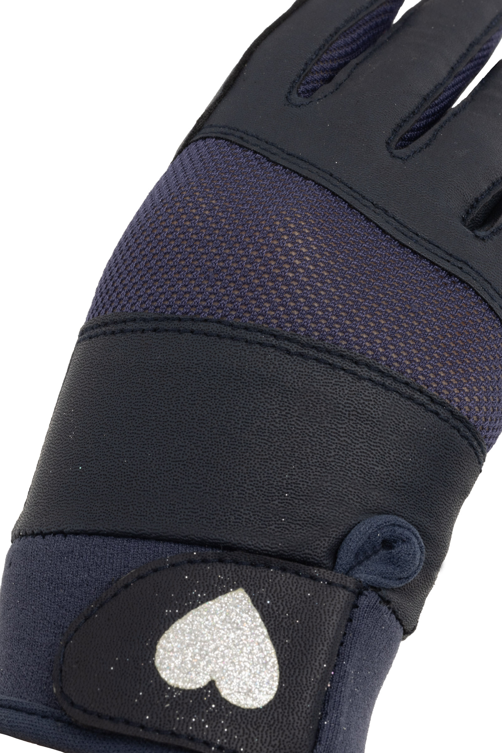 Horze guanti per bamibini con motivo a cuori glitterati