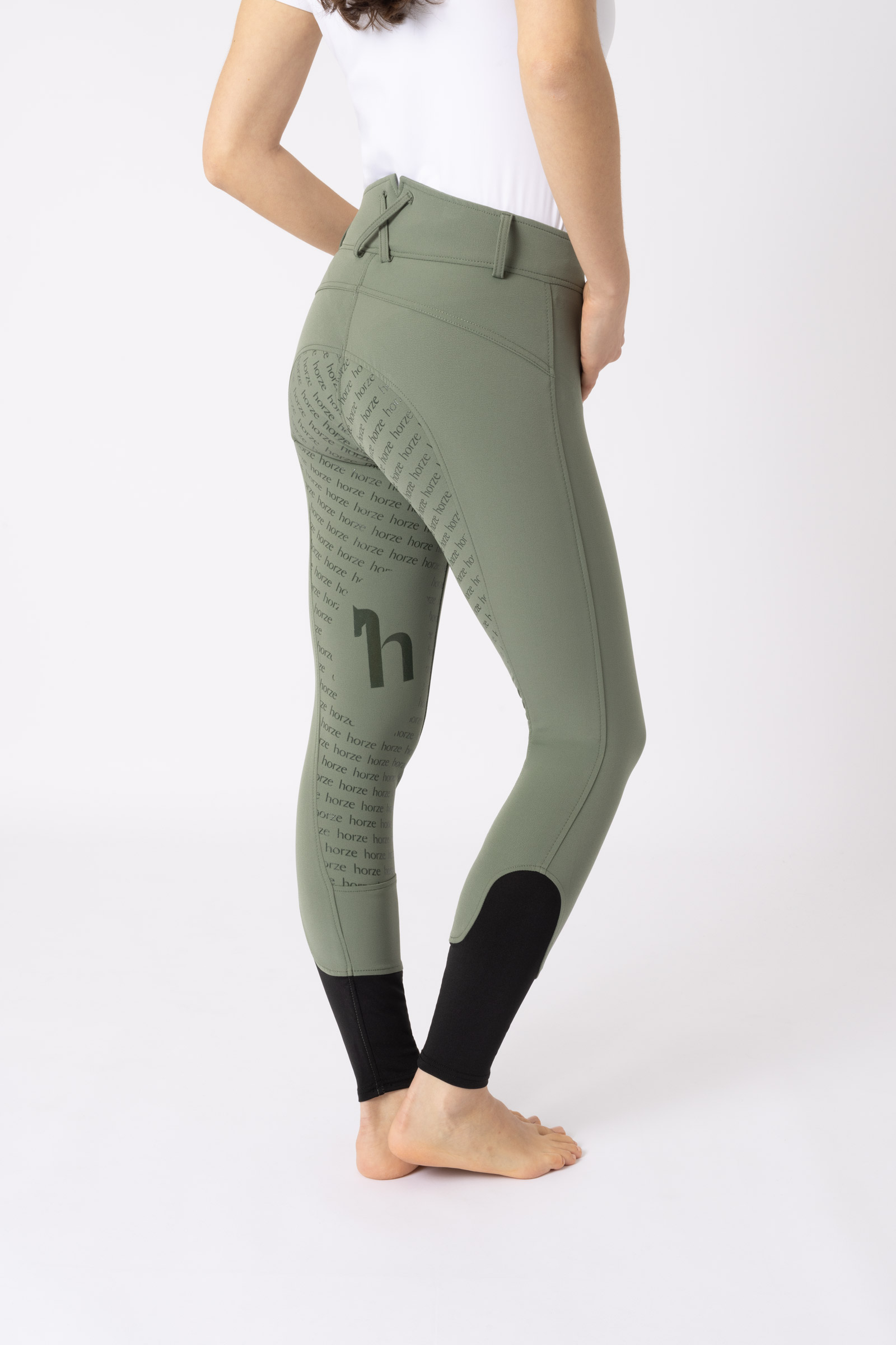 Pantaloni da equitazione a vita alta con full seat in silicone da donna