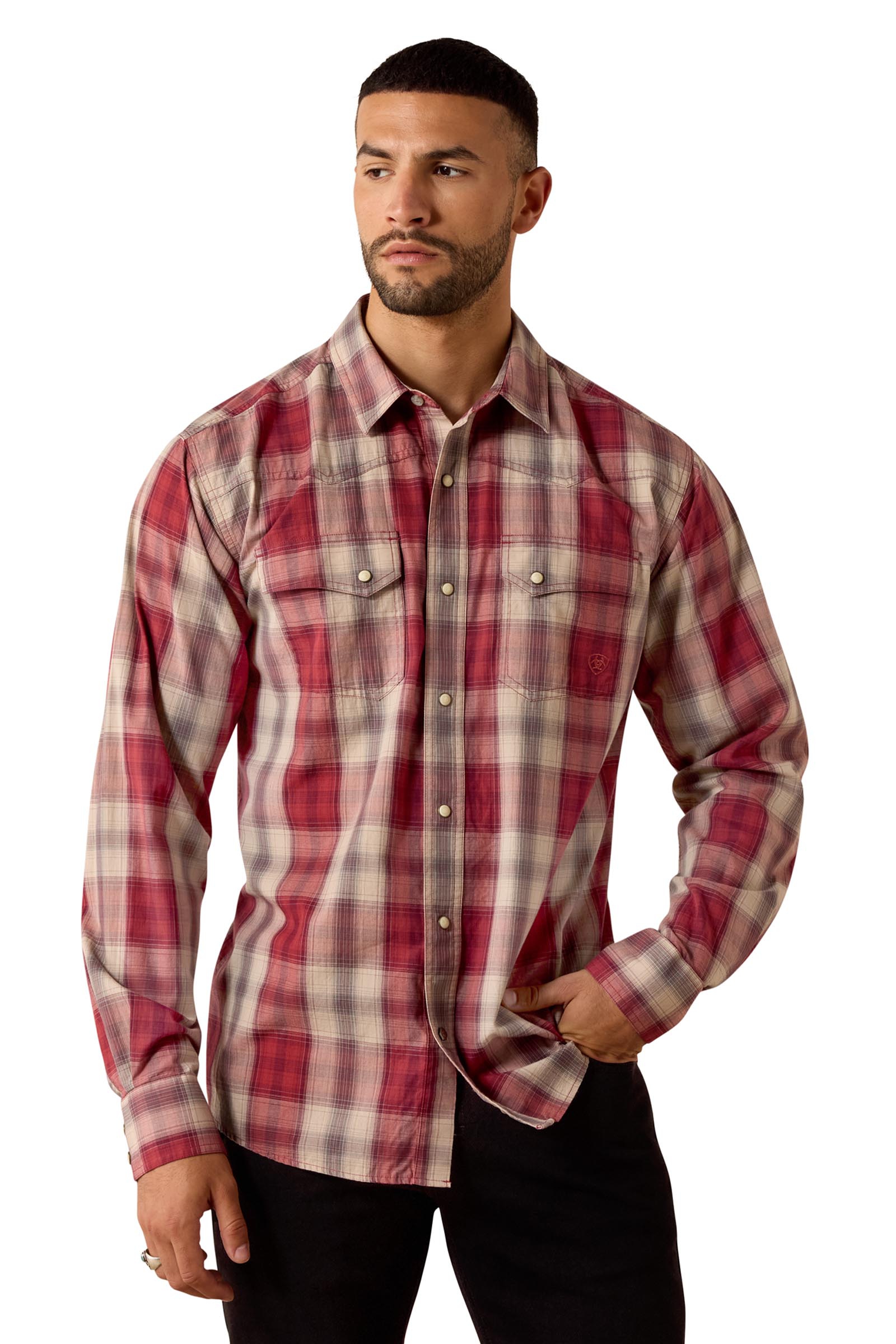 Ariat Retro Hawthorne camicia uomo sagomata con bottoni a pressione