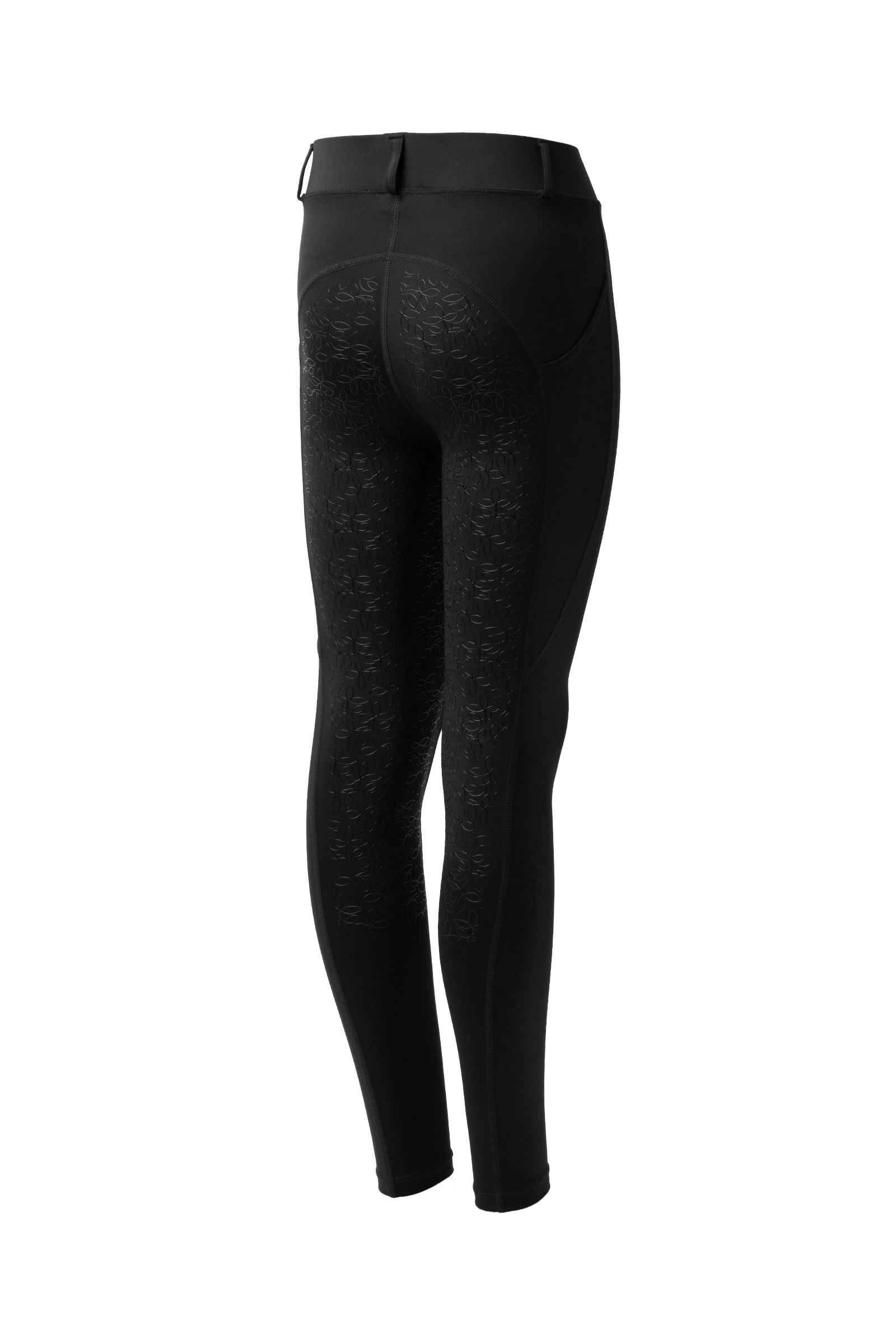 jet black Horze Dea Leggins da equitazione per bambini con sella piena