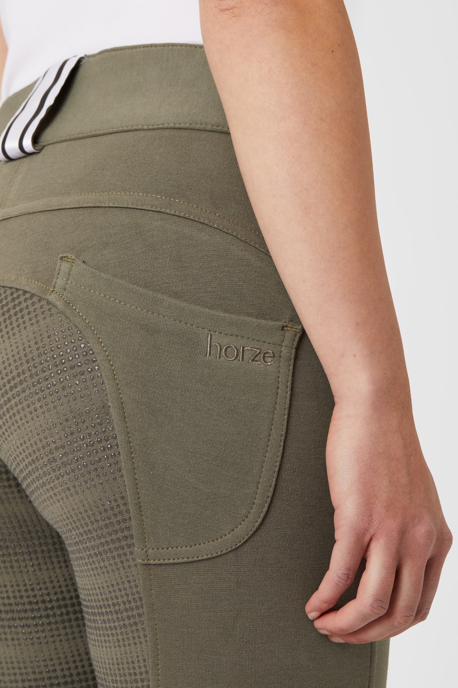 Horze Pantaloni da equitazione per donna, con full seat e passanti per cintura
