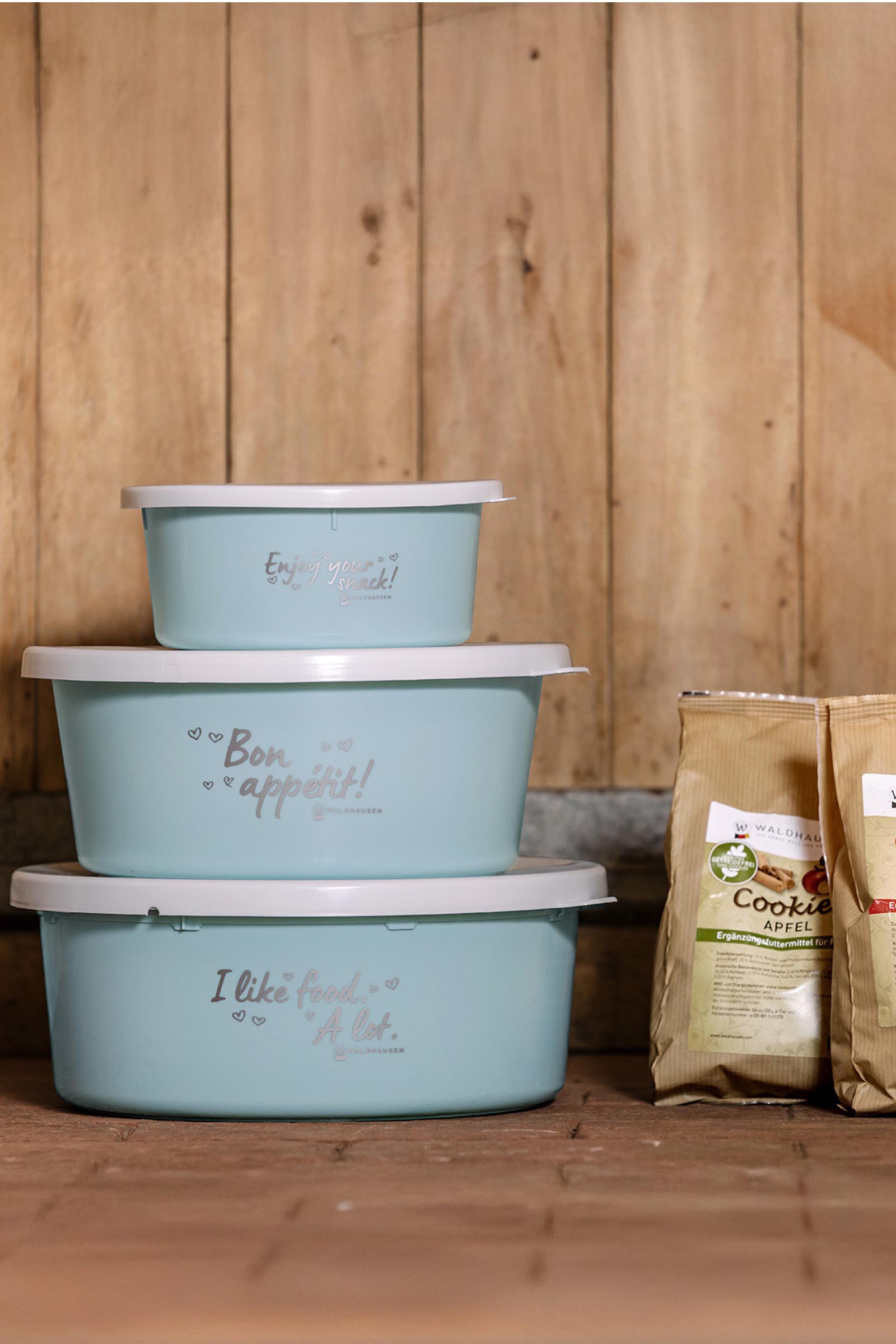 Waldhausen ciotola piccola per mangime con coperchio