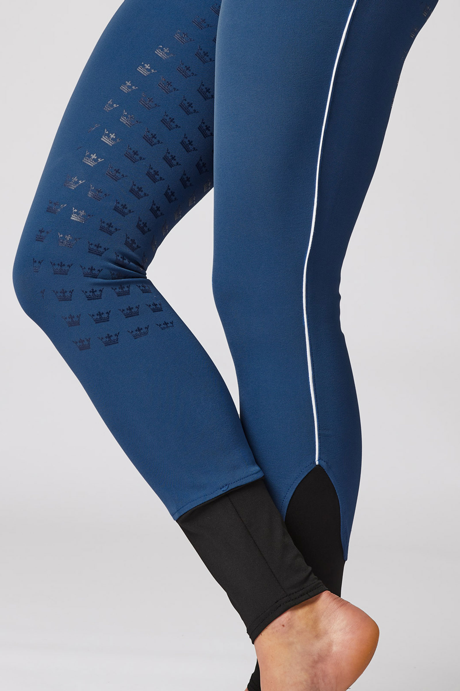 Pantaloni da equitazione a vita alta full seat con bordino a contrasto da donna