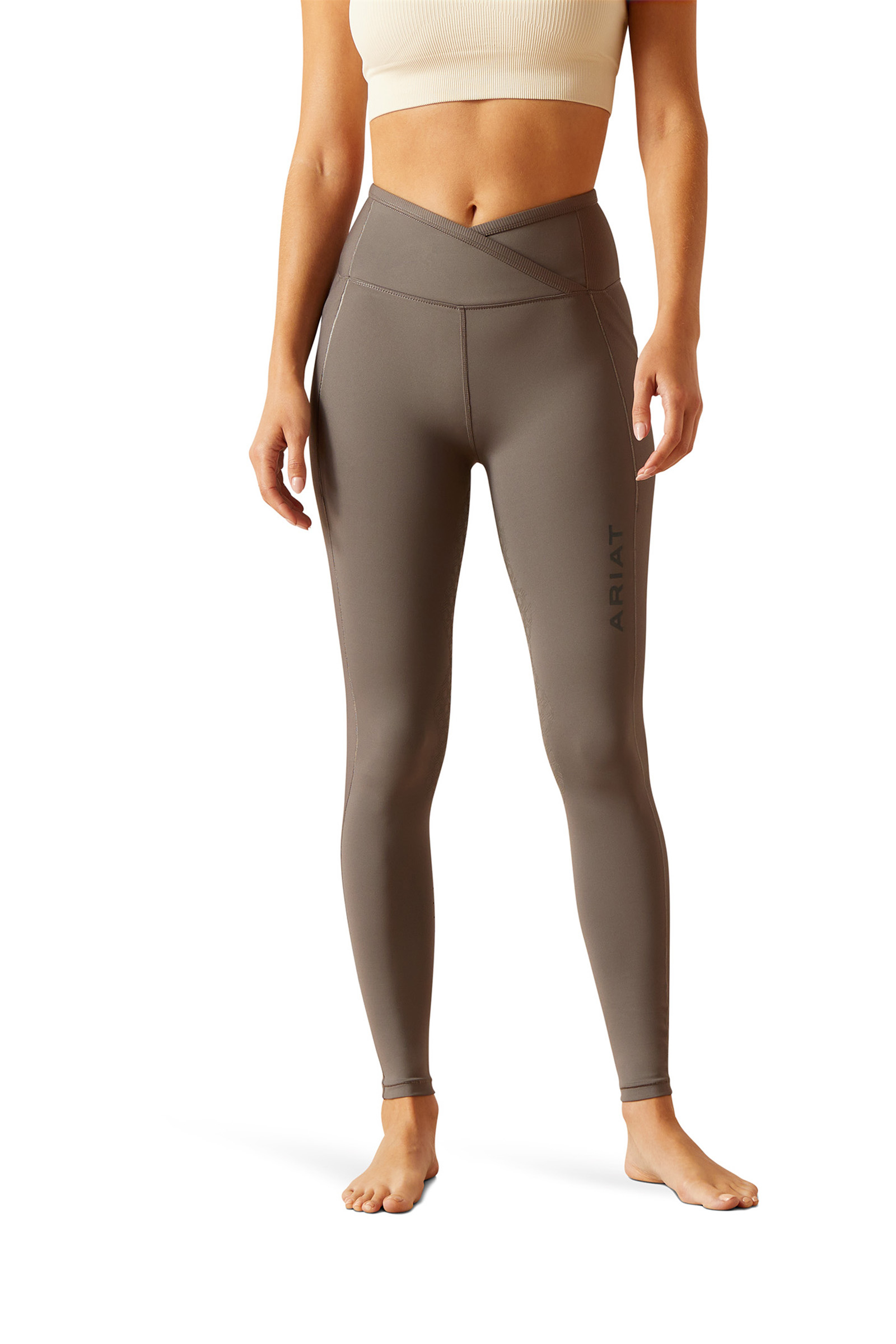 Plum Grey Ariat Eos Chic leggings da equitazione da donna con grip parziale