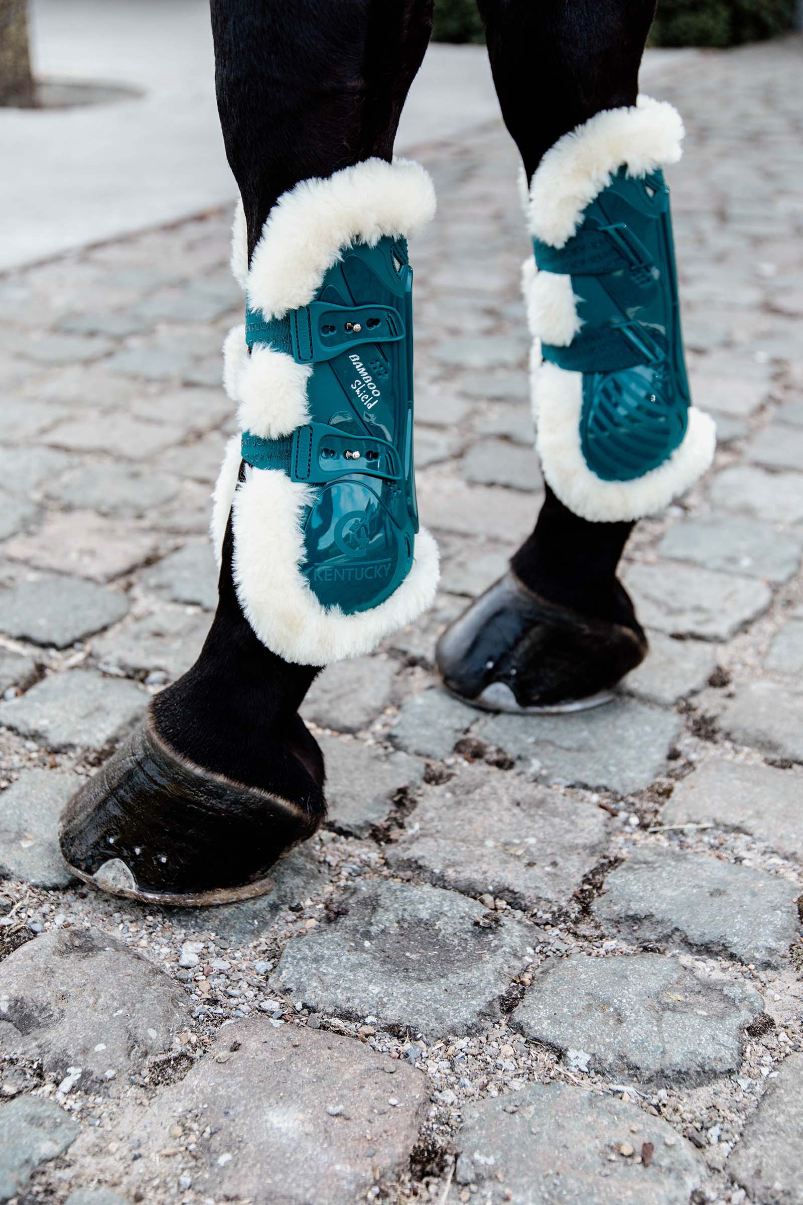 Emerald Green Kentucky Horsewear Stivali paratendini elasticizzati in bamboo e pelle vegana