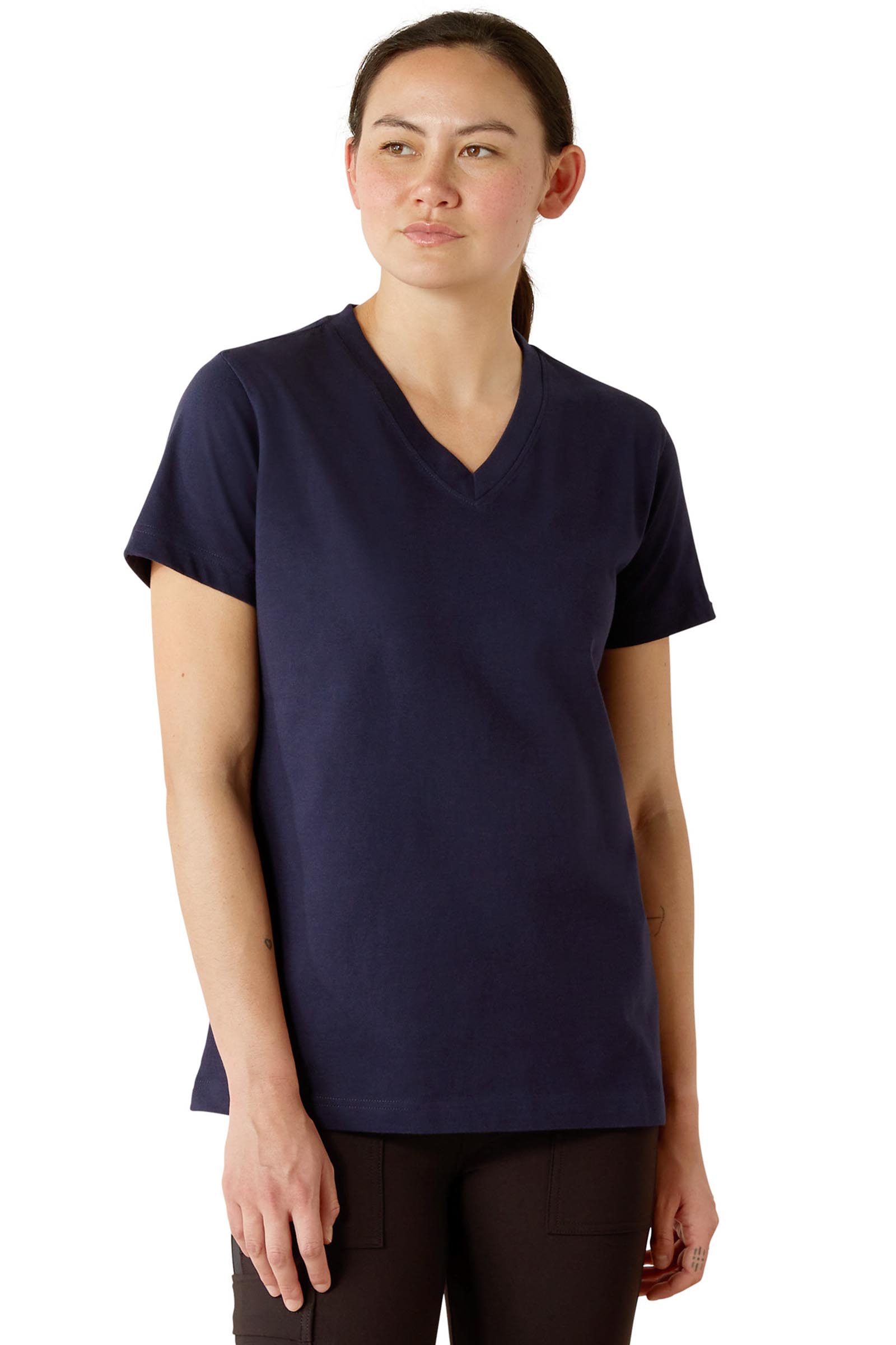 Ariat T-shirt Rebar Cotton Strong con scollo a V da donna  