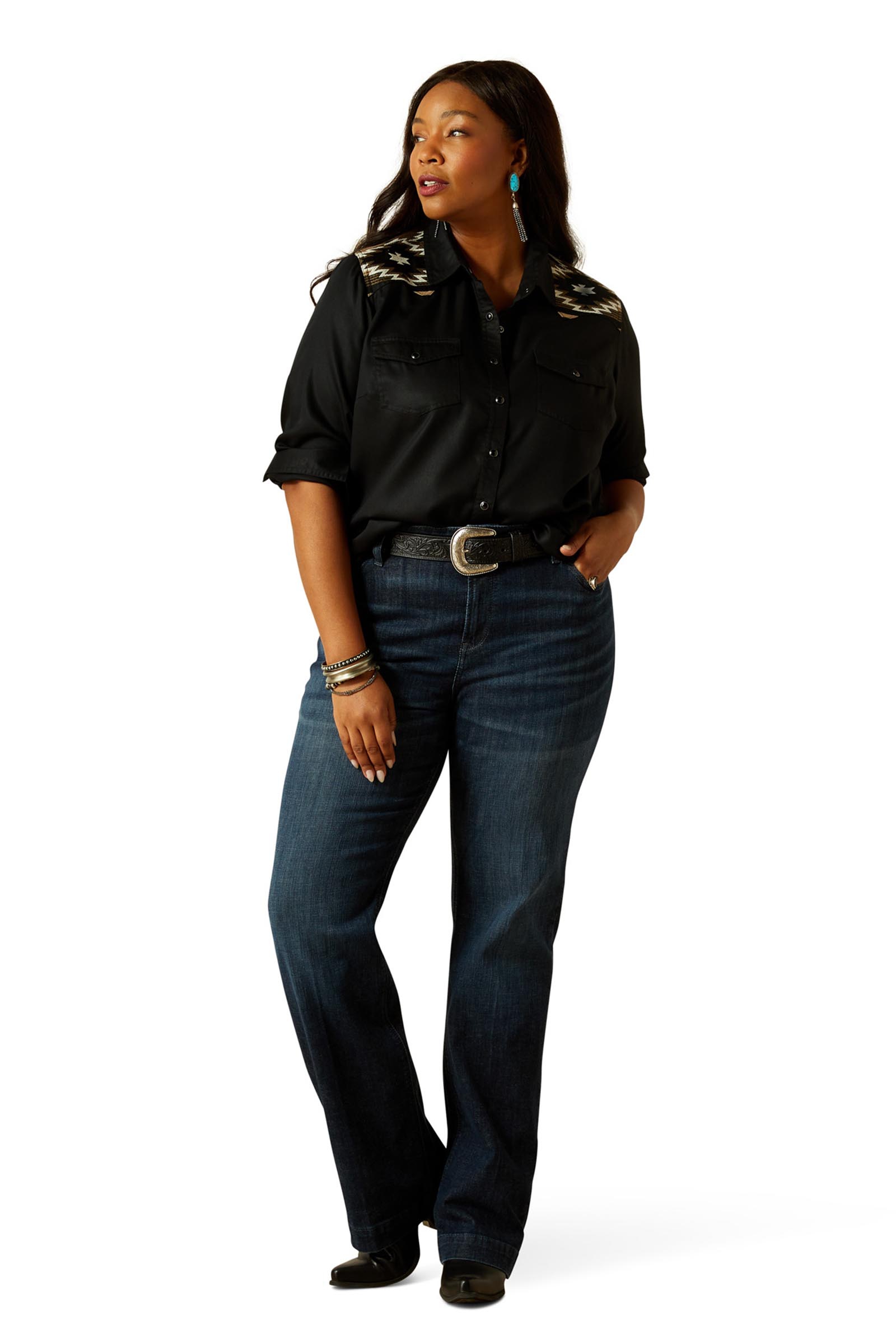 Ariat Dawn camicia western da donna con bottoni a pressione e maniche lunghe