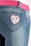 Pantaloni da equitazione Horze Poppy, in silicone, denim, bambini