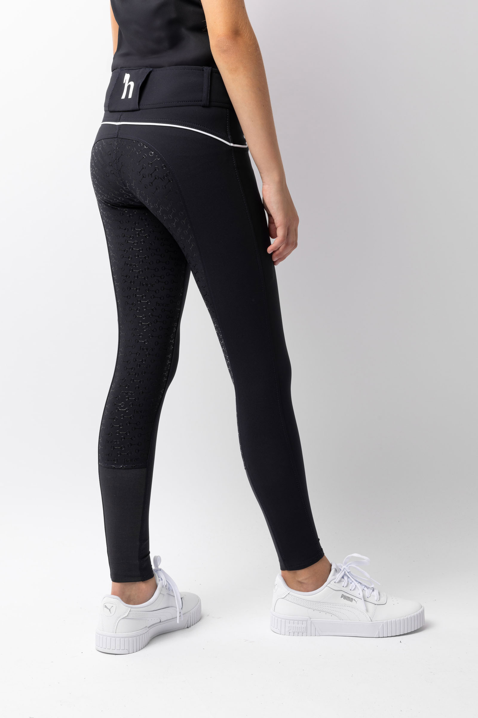 Horze pantaloni a vita alta Aubrey per bambini con full seat in silicone
