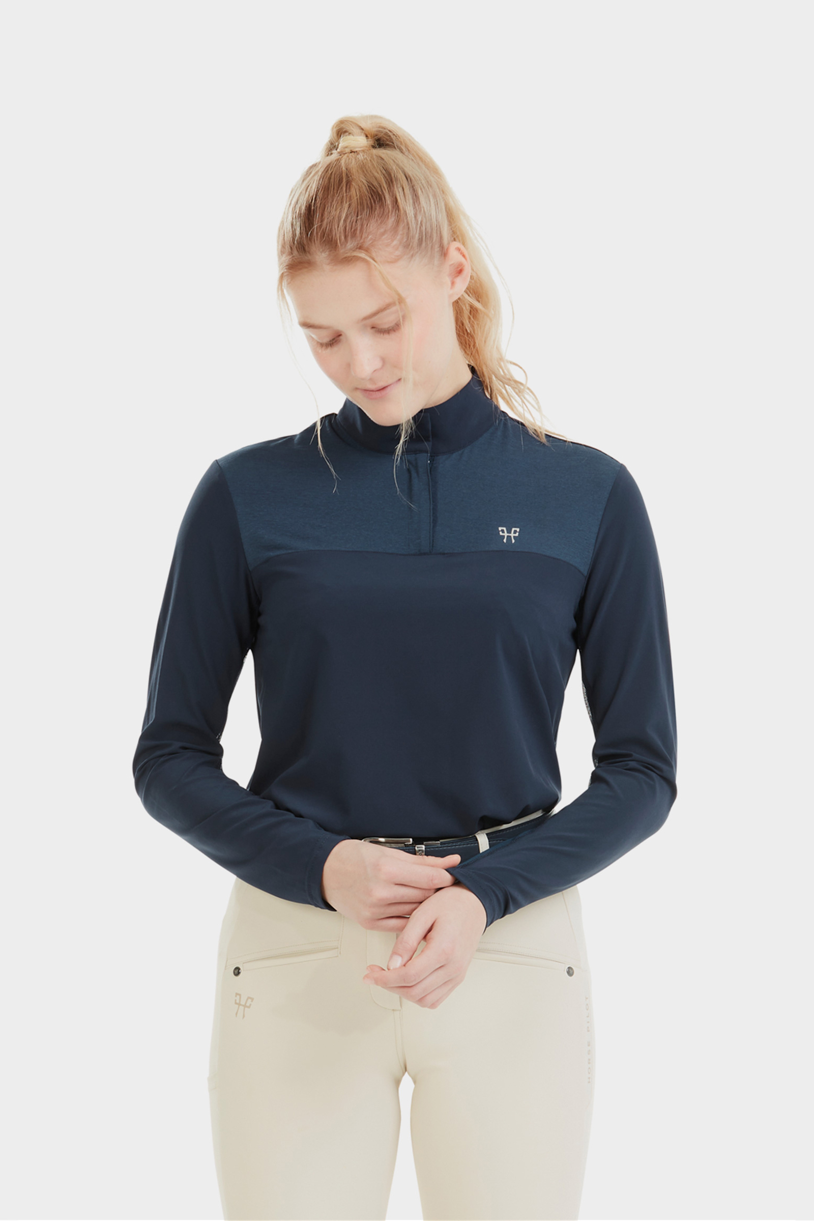 Navy Horse Pilot Sunrise Camicia da donna