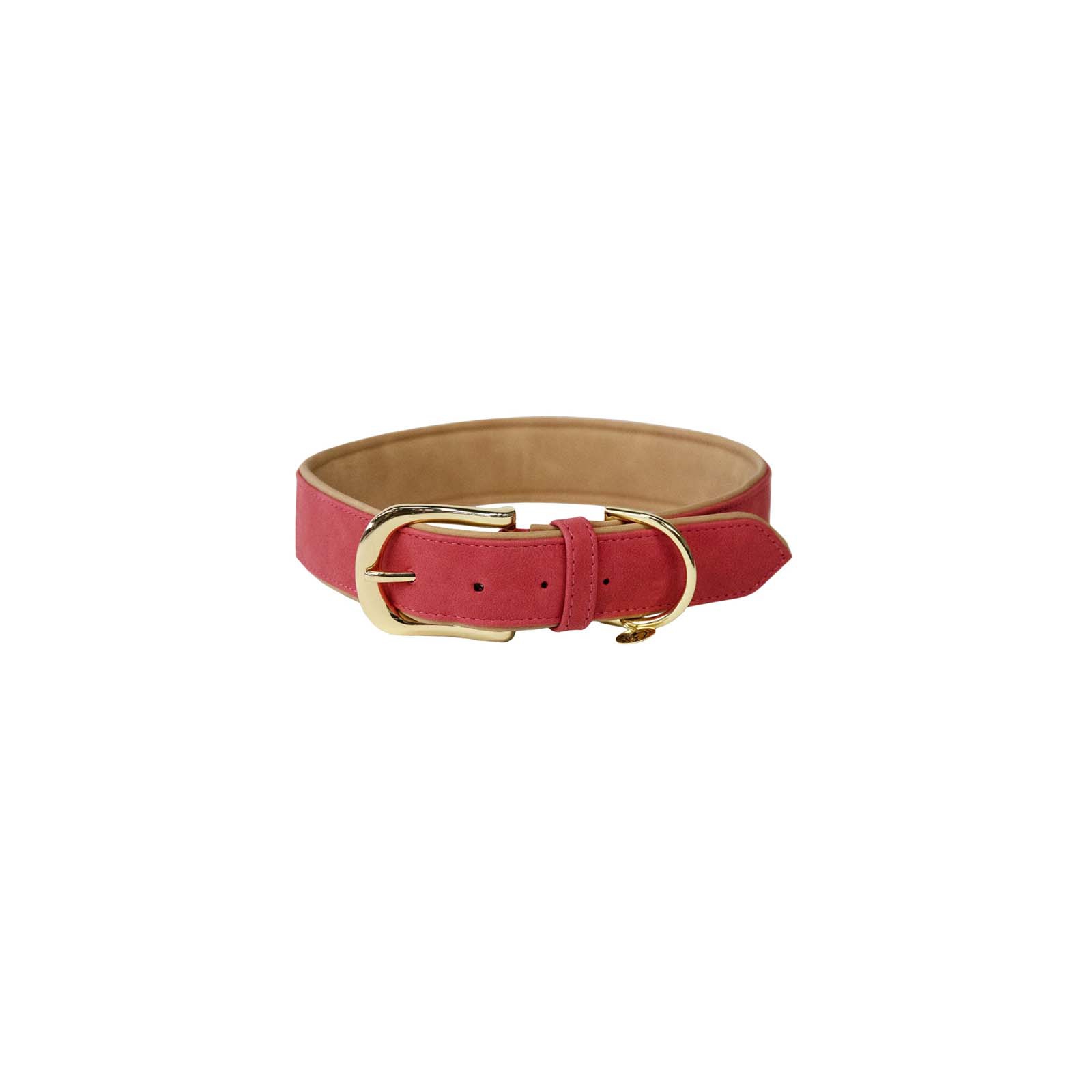 Red/Beige Kentucky Dogwear Collare in morbida pelle vegana