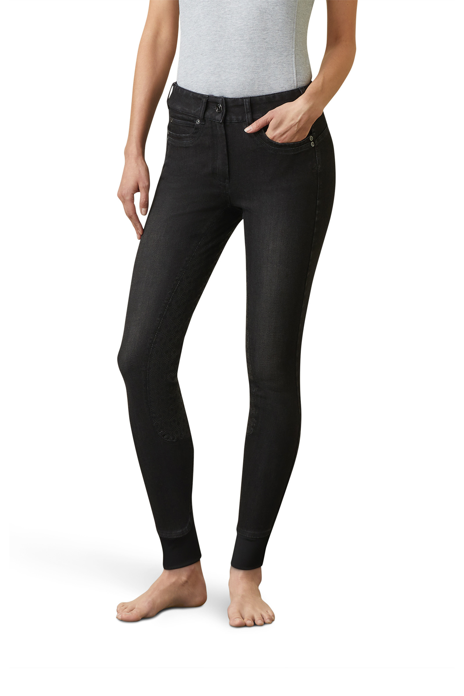 Ariat Halo B - Pantaloni da equitazione da donna in denim con presa completa