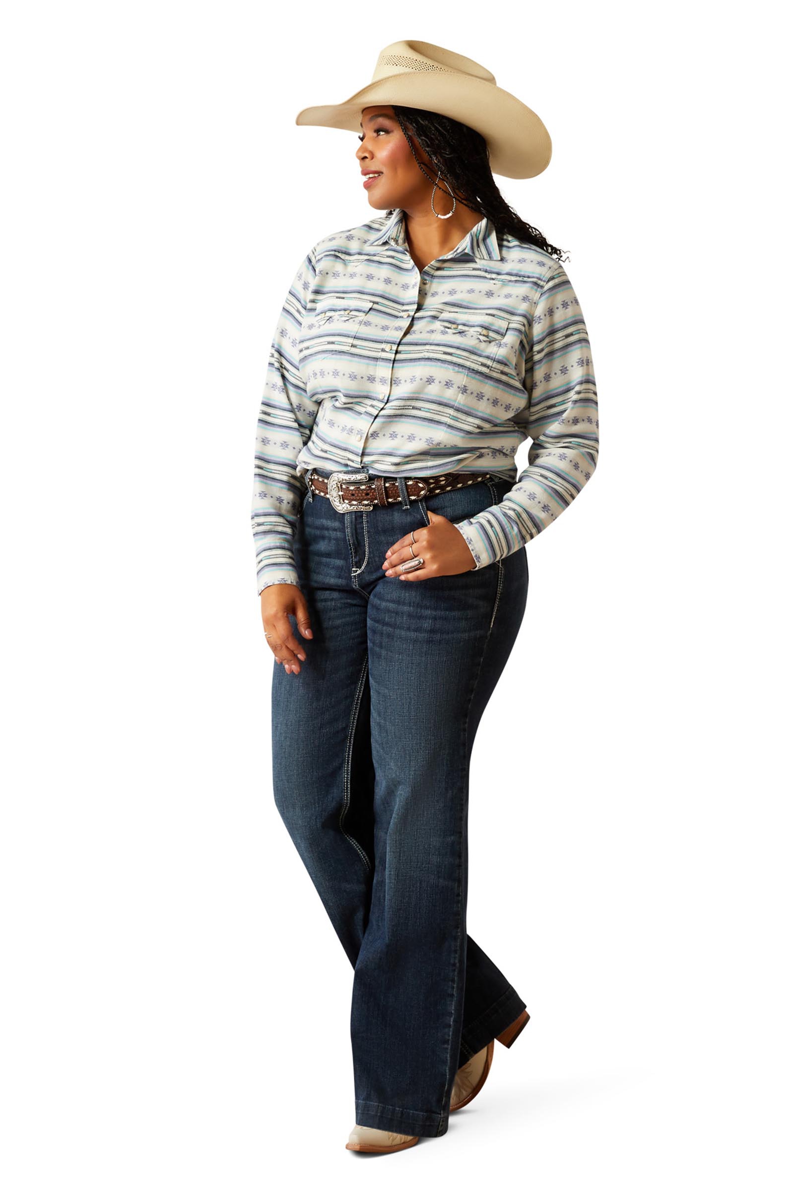 Ariat Seaside Serape camicia da donna con bottoni a pressione