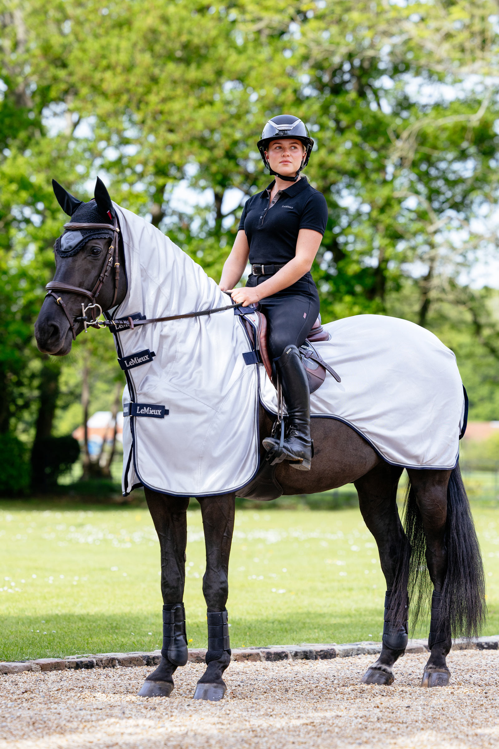 LeMieux Ride On coperta antimosche da lavoro con collo e spalle rimovibili