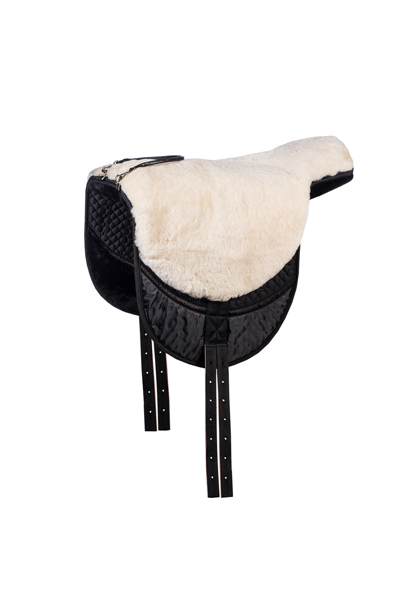Black/Natural F.R.A. Freedom Riding Articles Macon bareback pad in pelle di agnello (L)