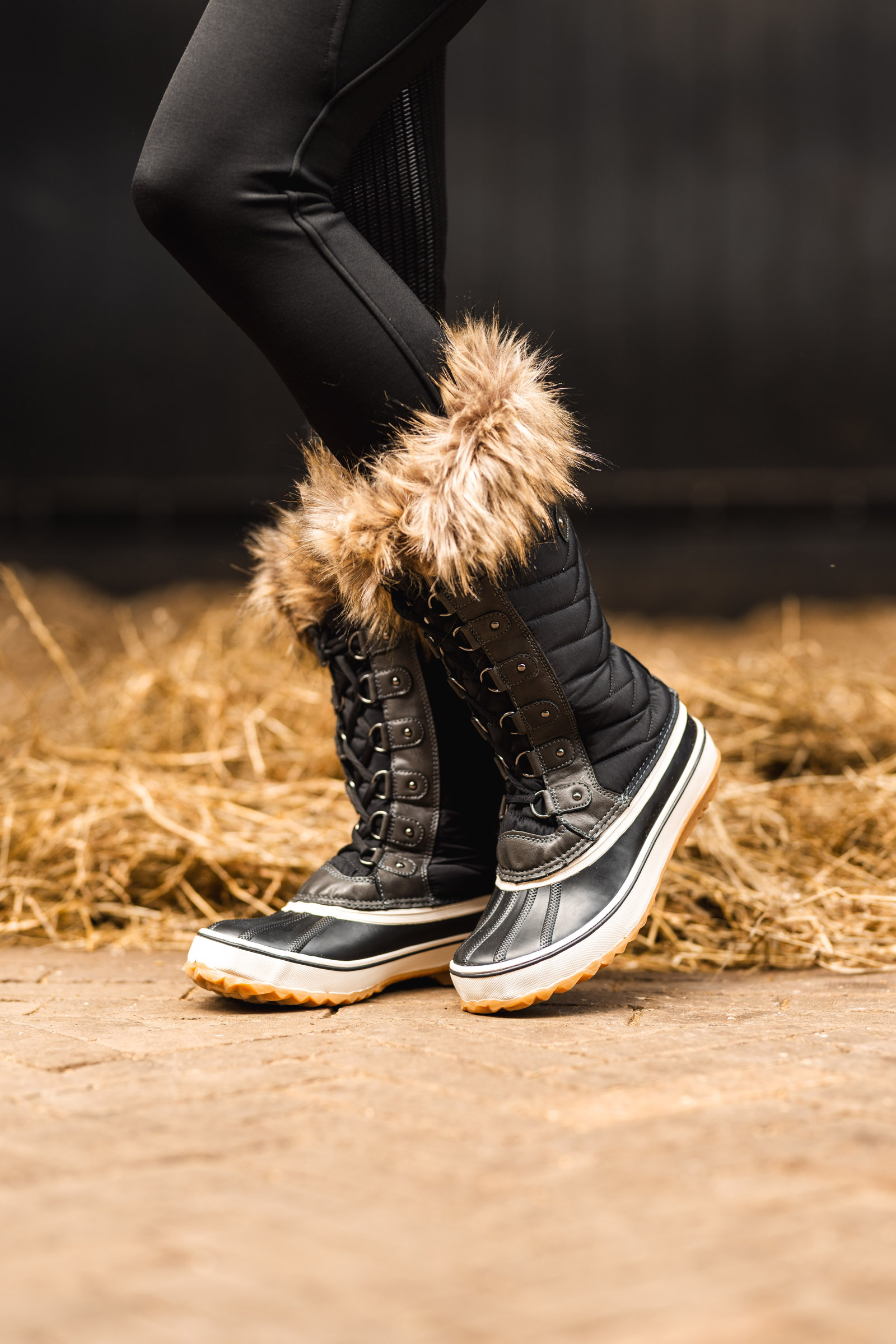 Horze Stivali invernali da donna foderati in pelliccia