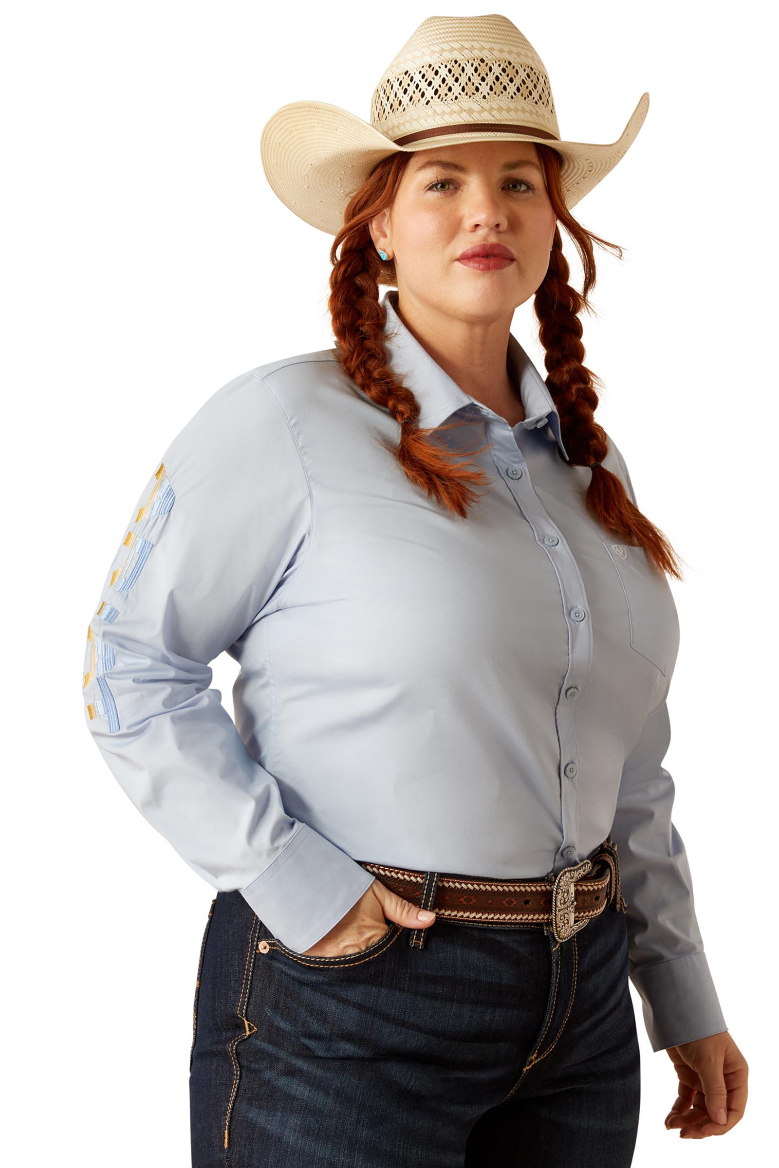 Ariat Team Kirby camicia elasticizzata a maniche lunghe da donna