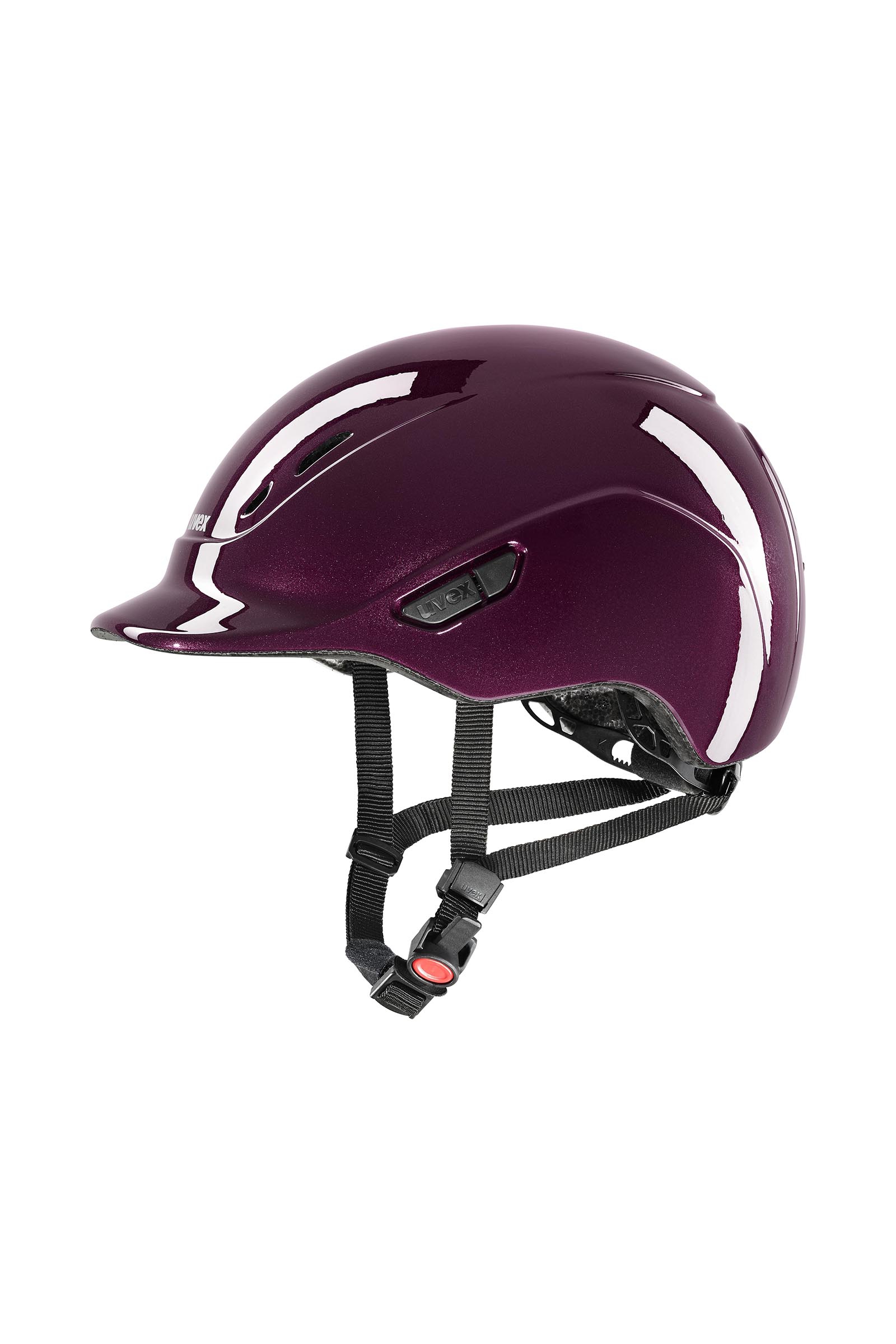 burgundy shiny Uvex Kidoxx Shiny casco da equitazione per bambini