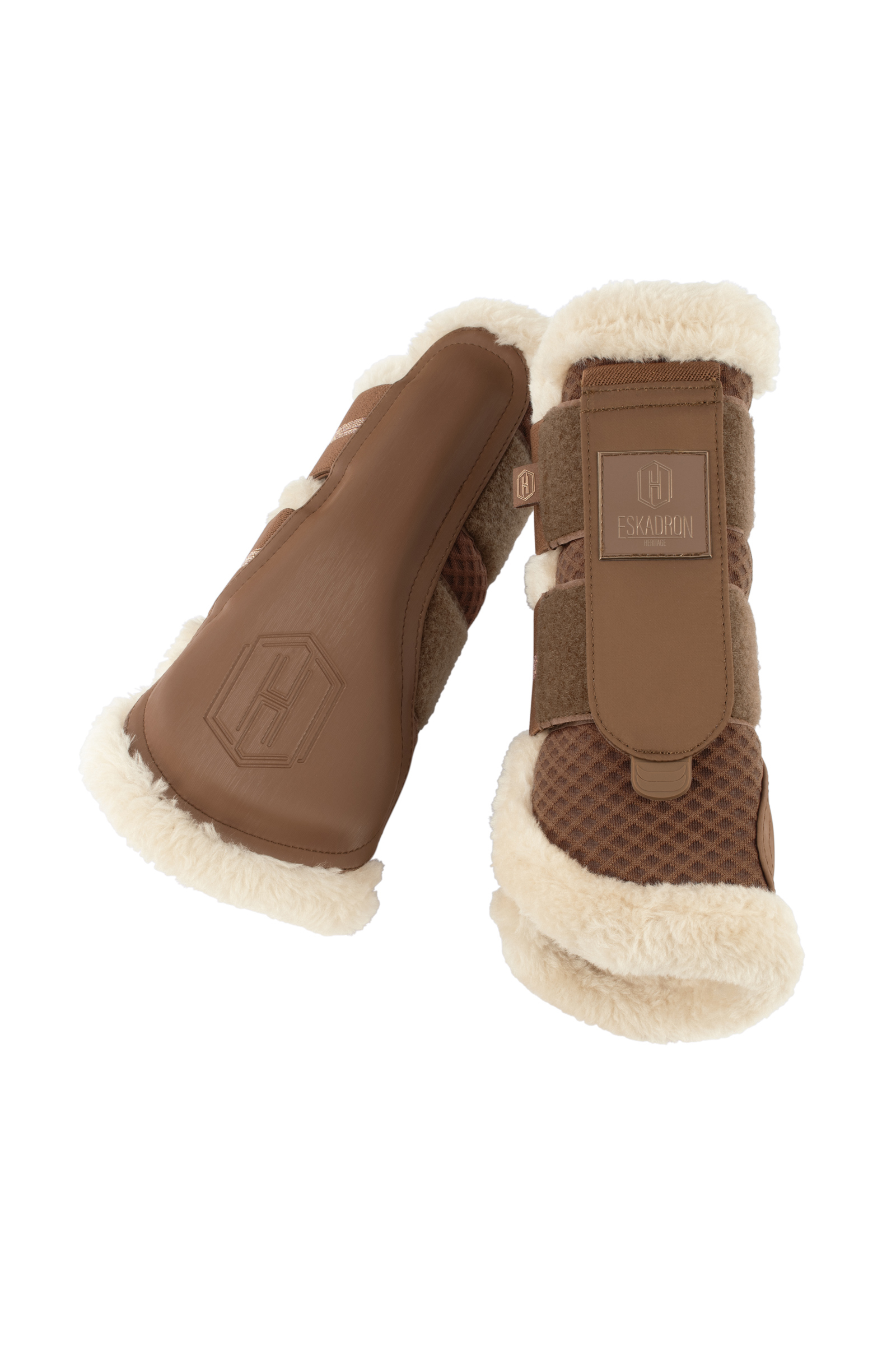 Almond Eskadron Heritage AW24 Stivali da cavallo in rete con pelliccia sintetica